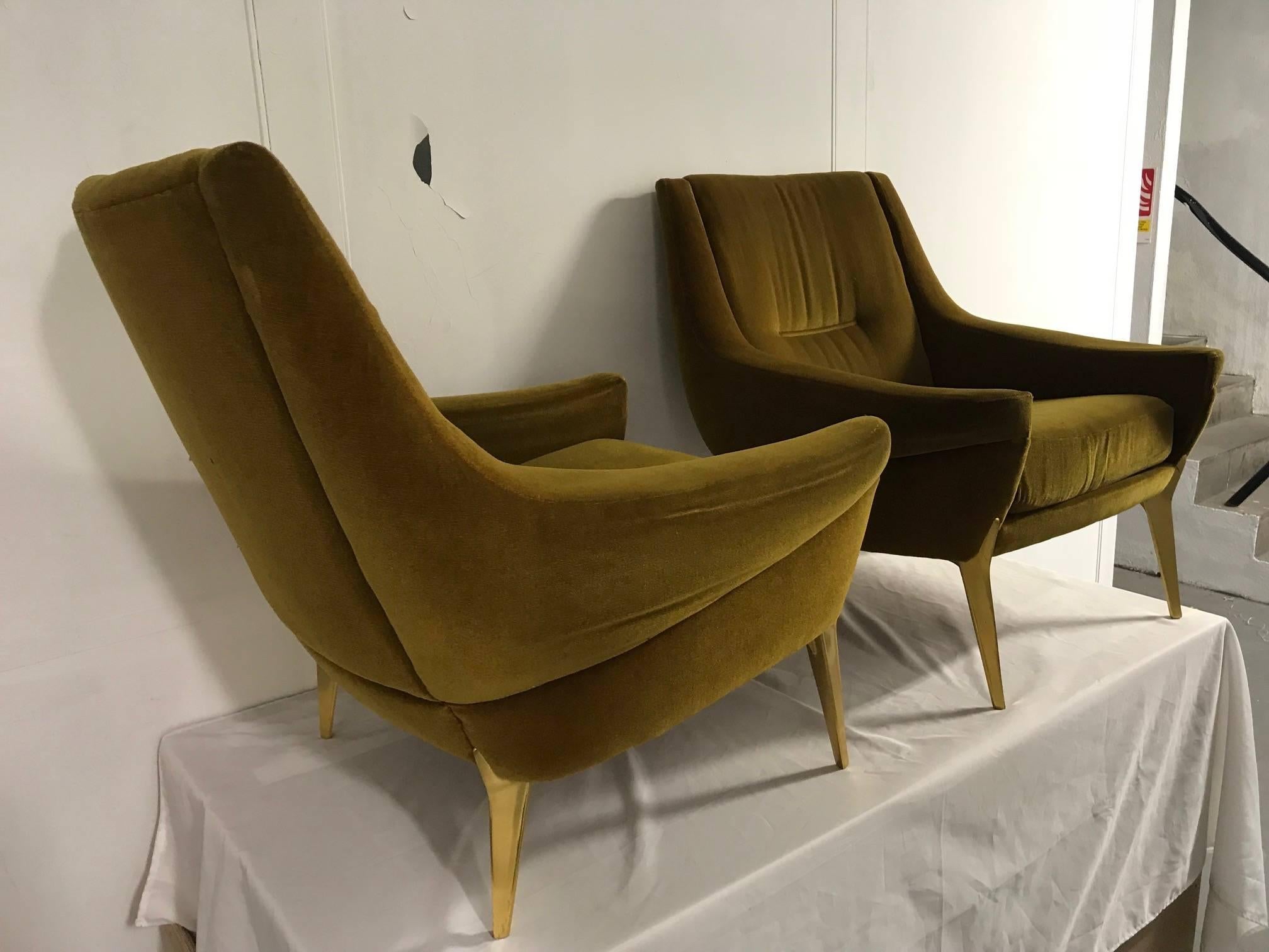 French Pair of Charles Ramos Armchairs