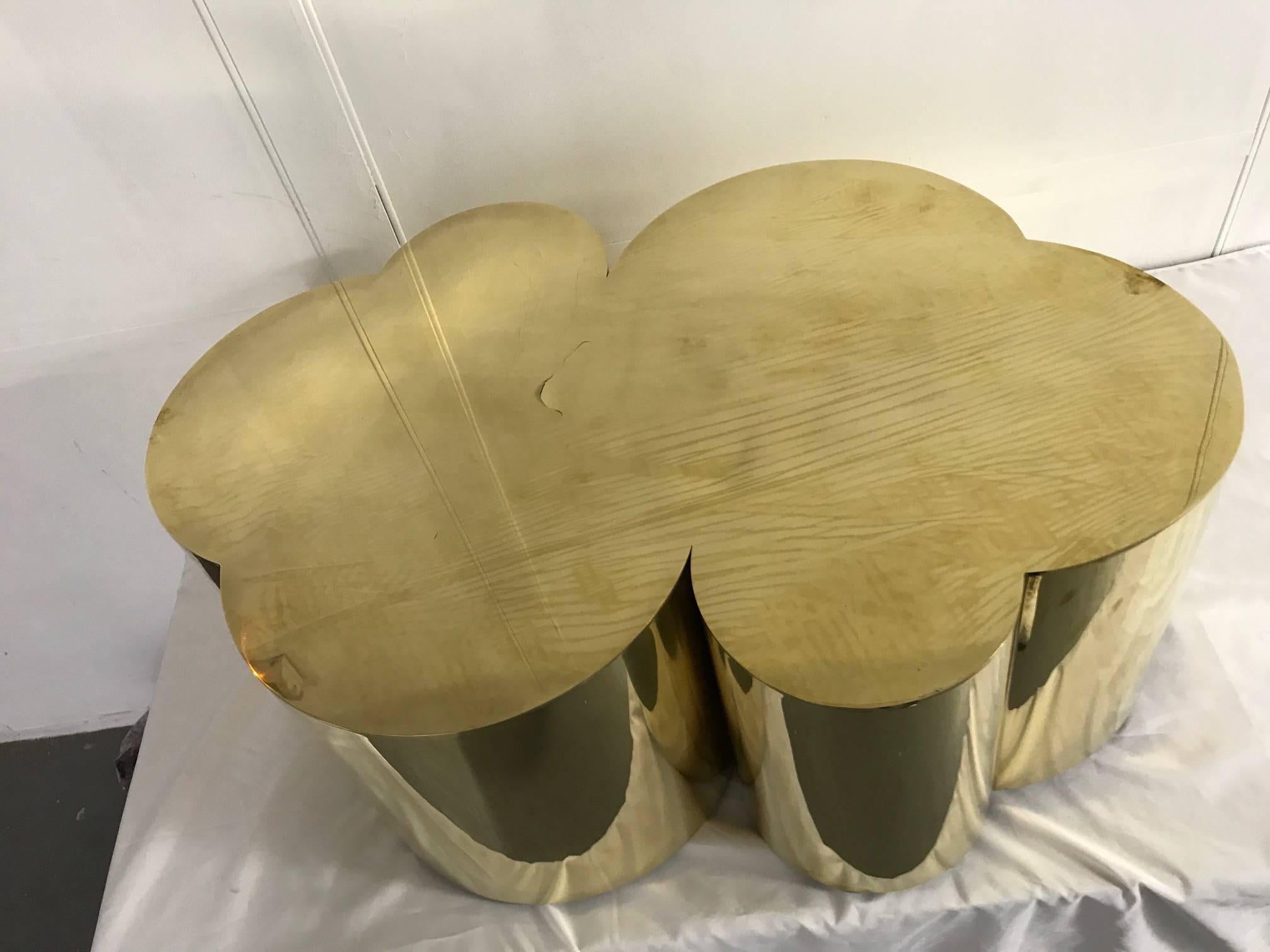 Contemporary Brass Coffee Table 