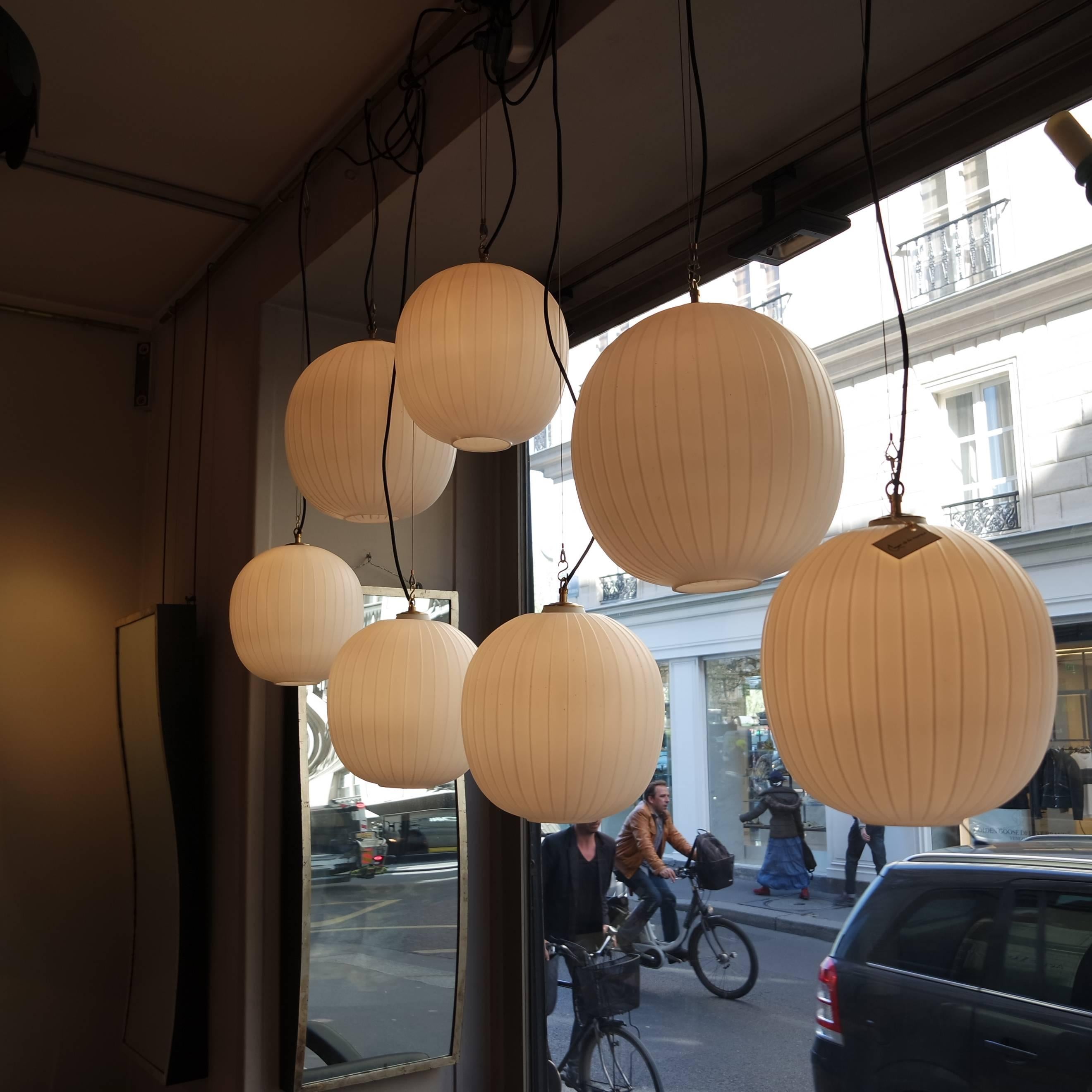 Opaline Ceiling Lamp In Good Condition In Paris, FR