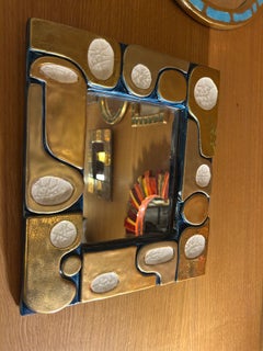 Ceramic mirror "Ouvea" by Mithé Espelt, France, 1960's