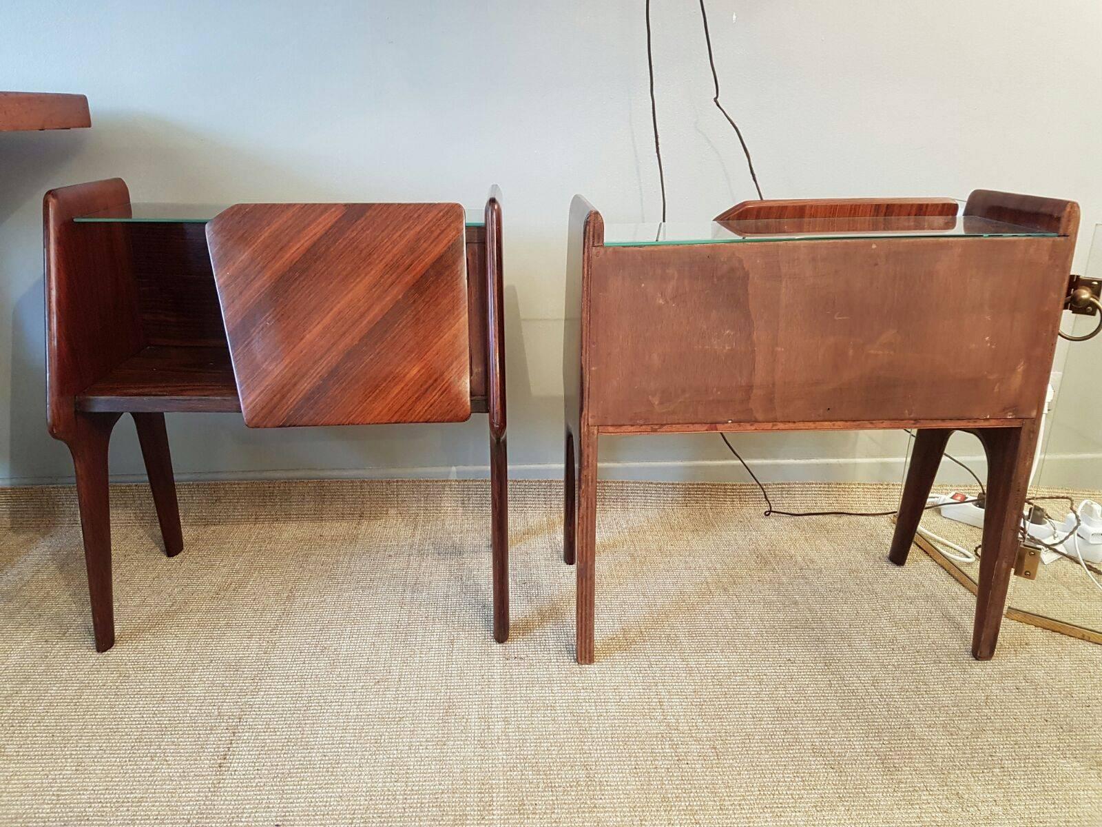 Paire of Italian rosewood sidetables.