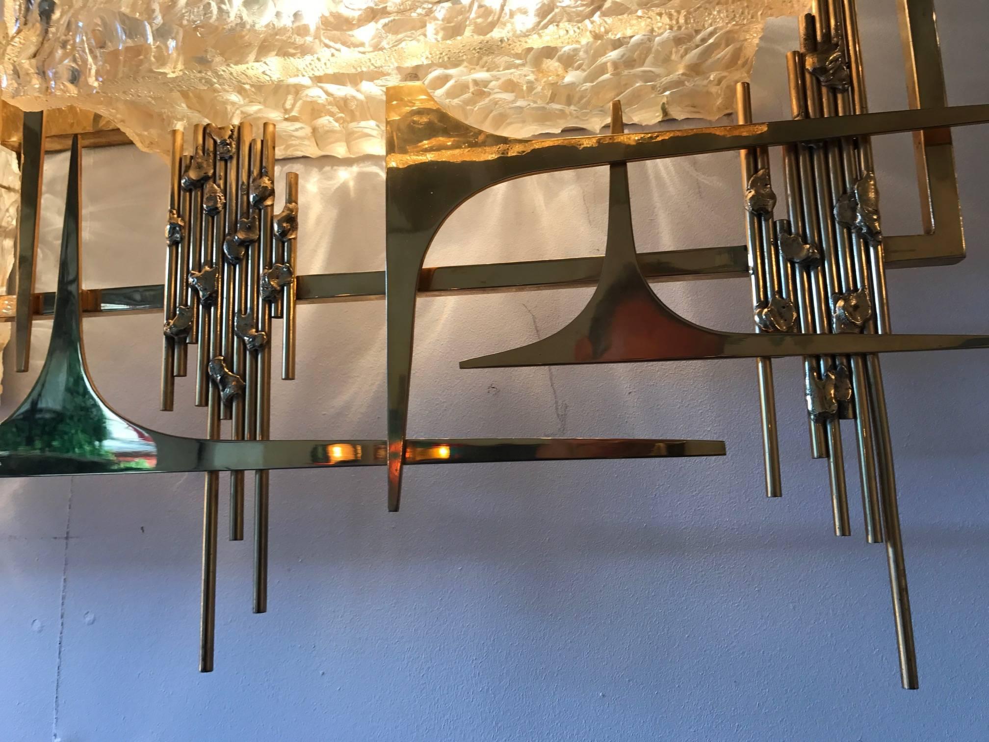 French Pair of Dallux and Brass Sconces