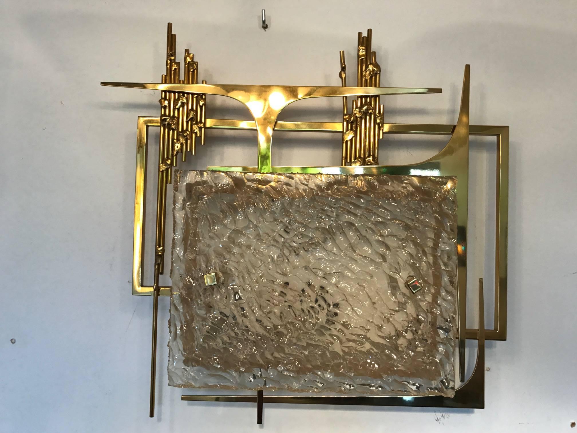 Pair of Dallux and Brass Sconces In Good Condition In Paris, FR