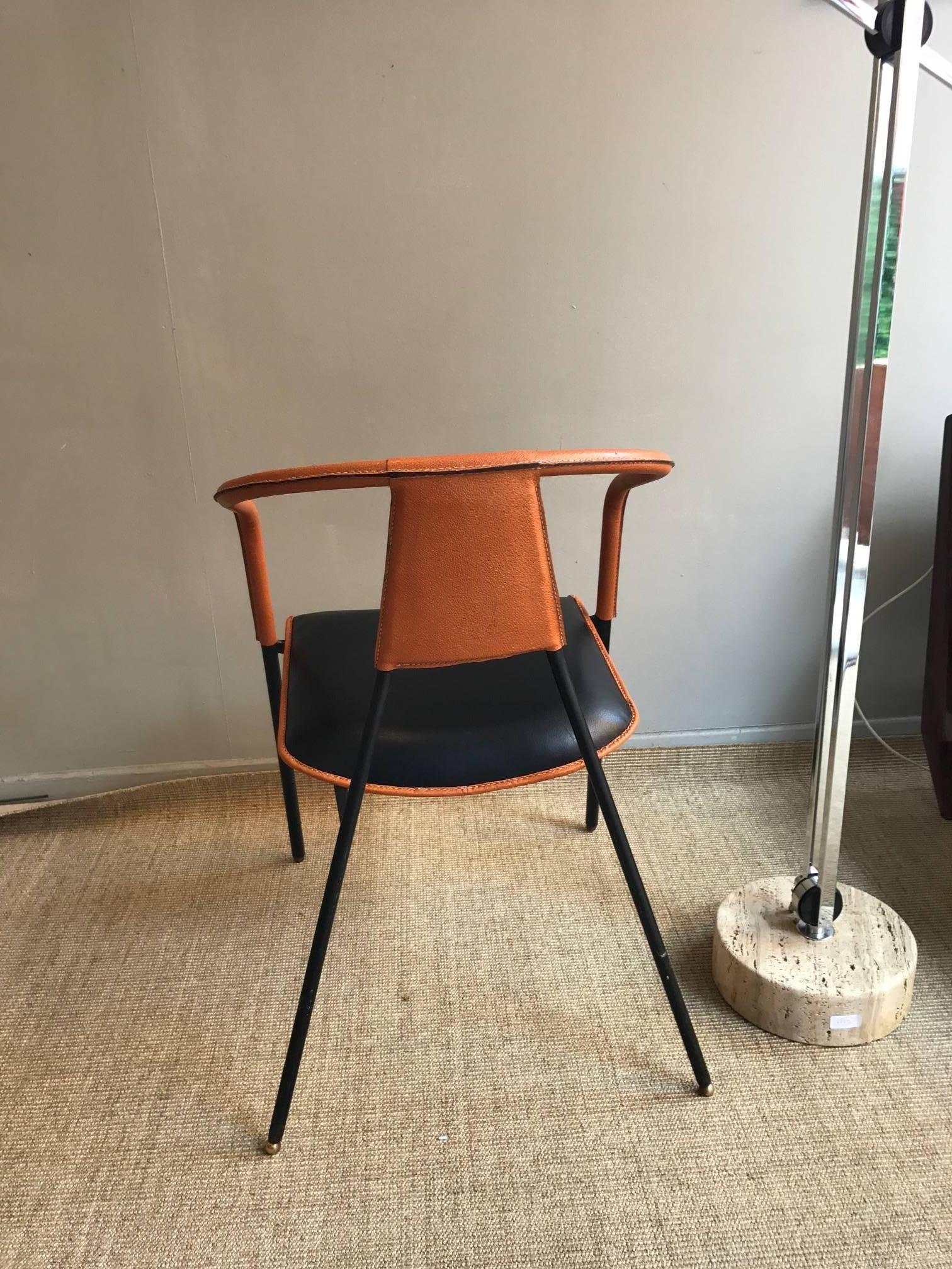 Desk Armchair by Jacques Adnet In Excellent Condition In Paris, FR