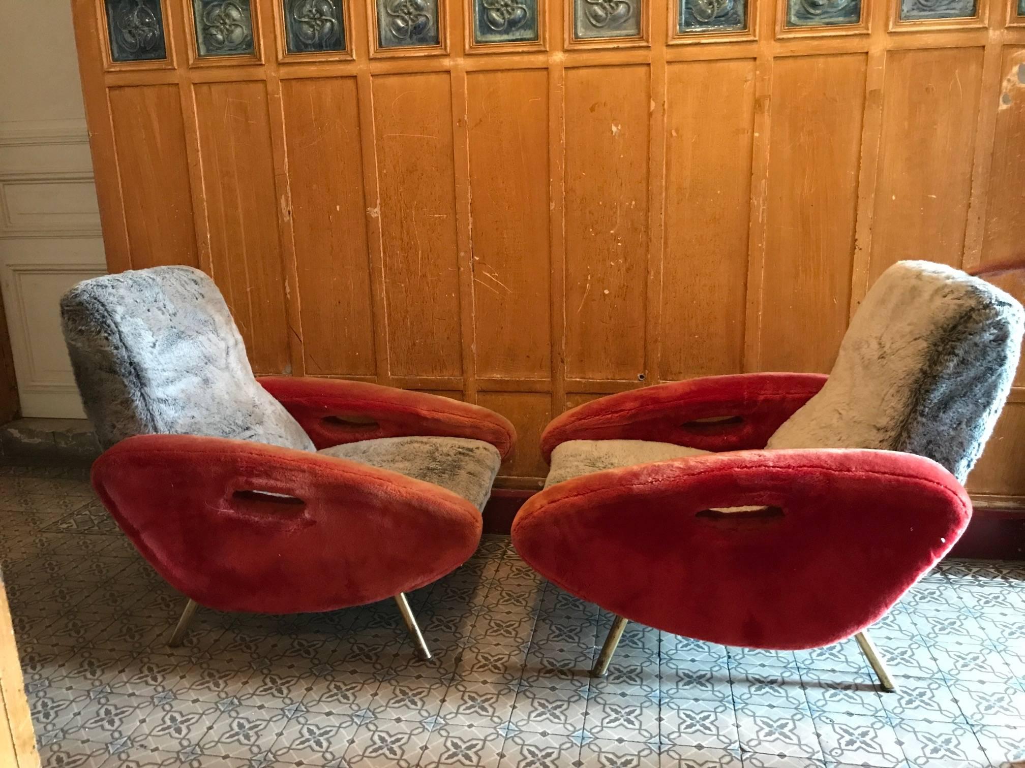 French Pair of Armchairs by François Letourneur for Maurice Mourra
