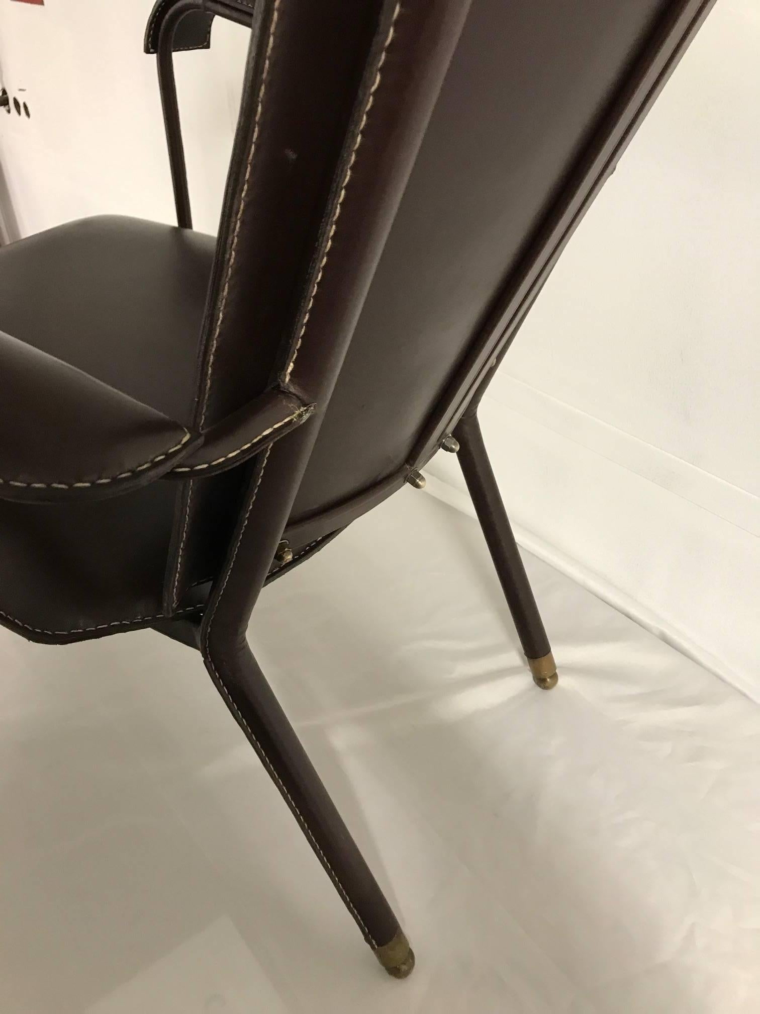 Leather Armchair by Jacques Adnet 2