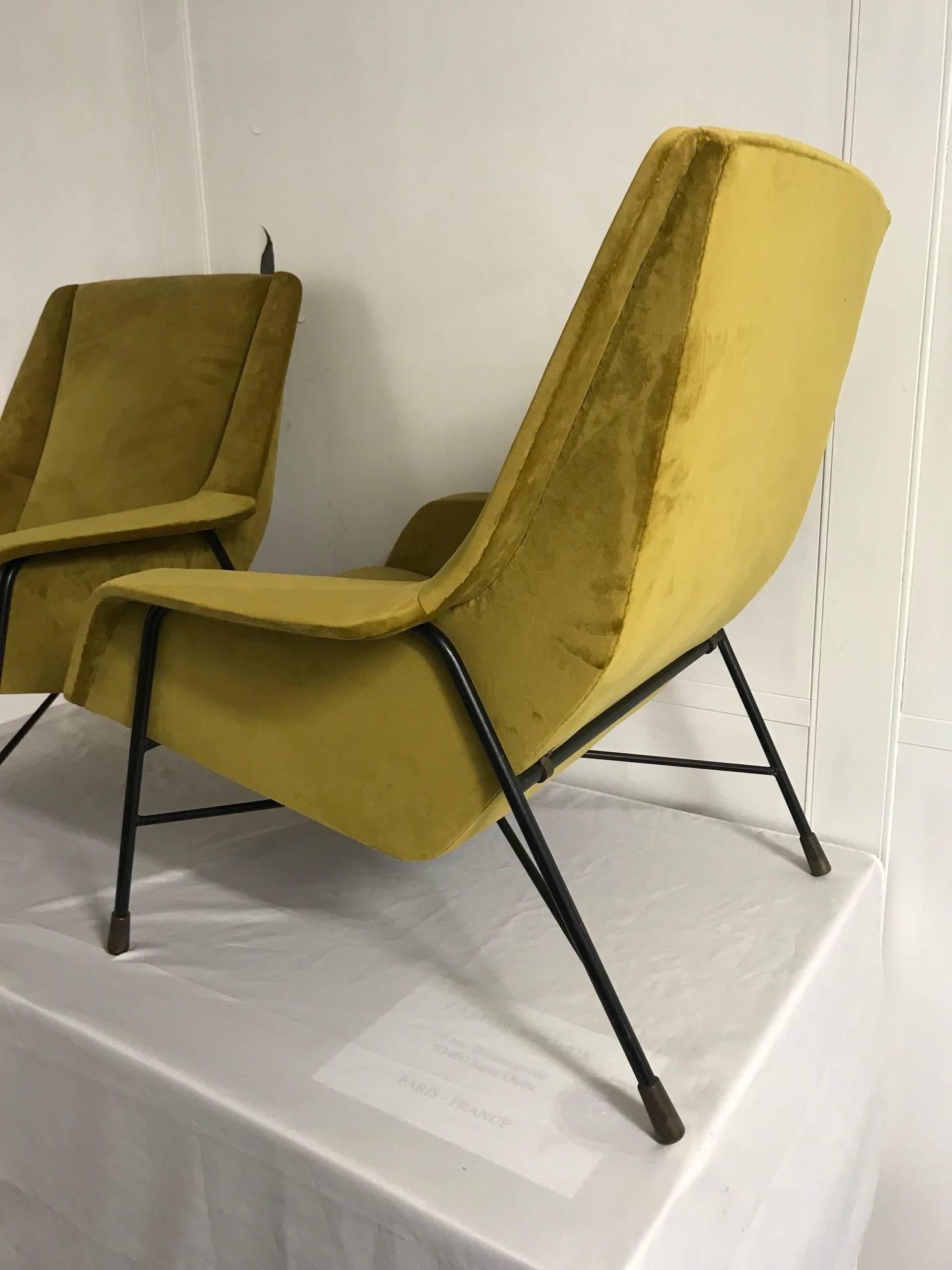 Pair of Italian Armchairs, 1960s In Good Condition In Paris, FR