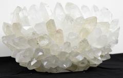 Large Quartz Crystal Frosted Glass Bowl