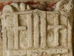 Early Sandstone Wall Mount Sculpture from Spain Depicting Putti's and Crest