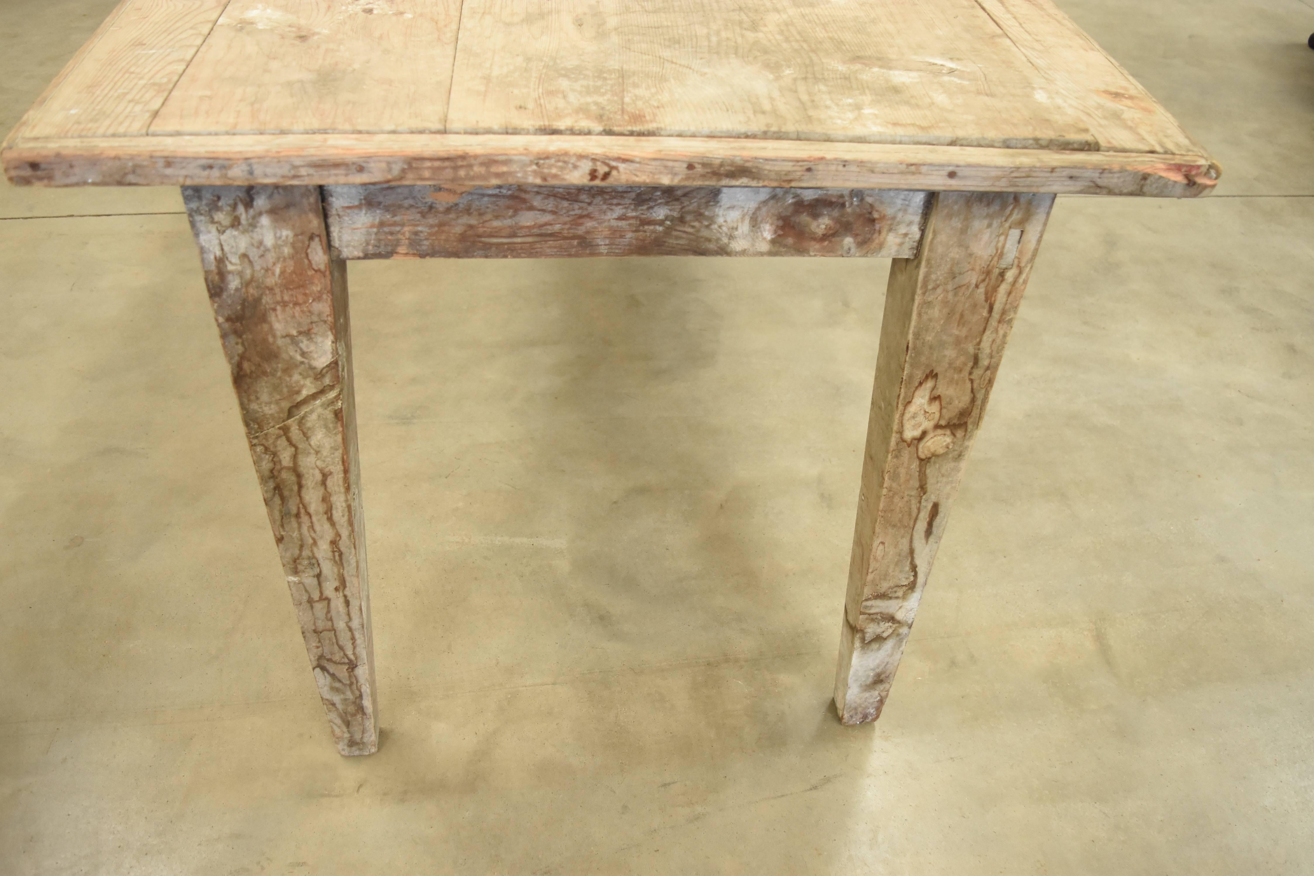 Late 19th Century Spanish Pine Rustic Dining or Work Table In Good Condition In Houston, TX