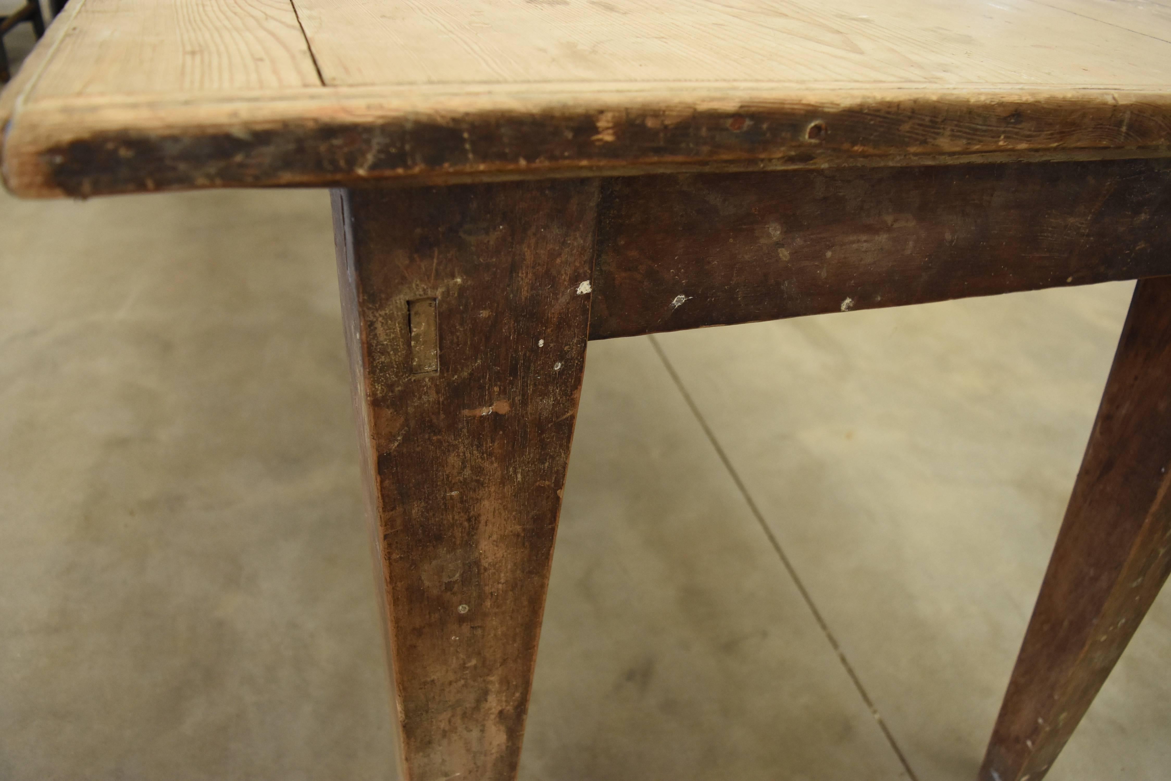 Late 19th Century Spanish Pine Rustic Dining or Work Table 1