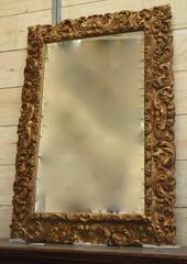 Late 18th to Early 19th Century Gold Gilt Gesso Mirror From A French Castle 