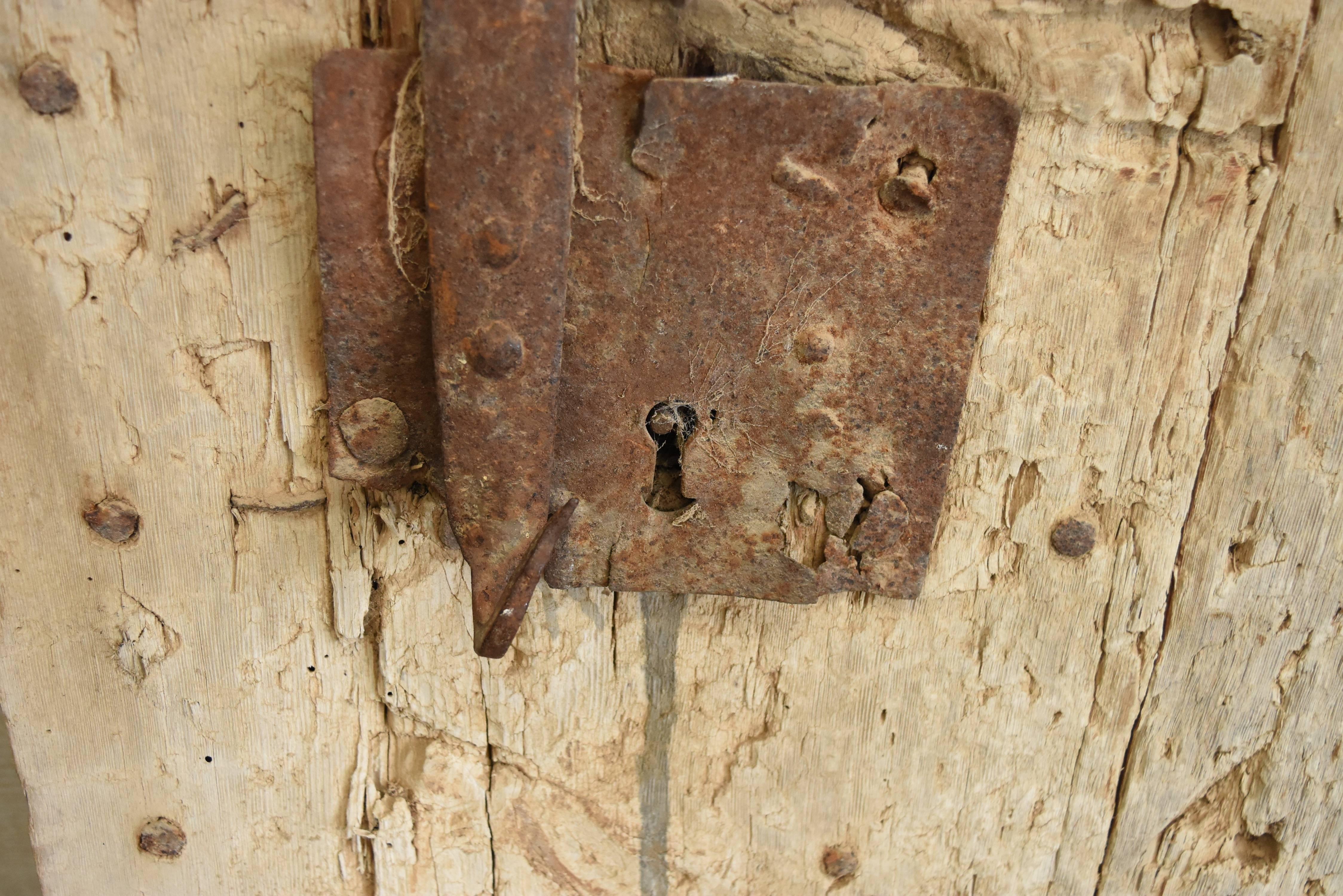 Spanish 17th Century Prison Door with Original Iron Hardware from Spain
