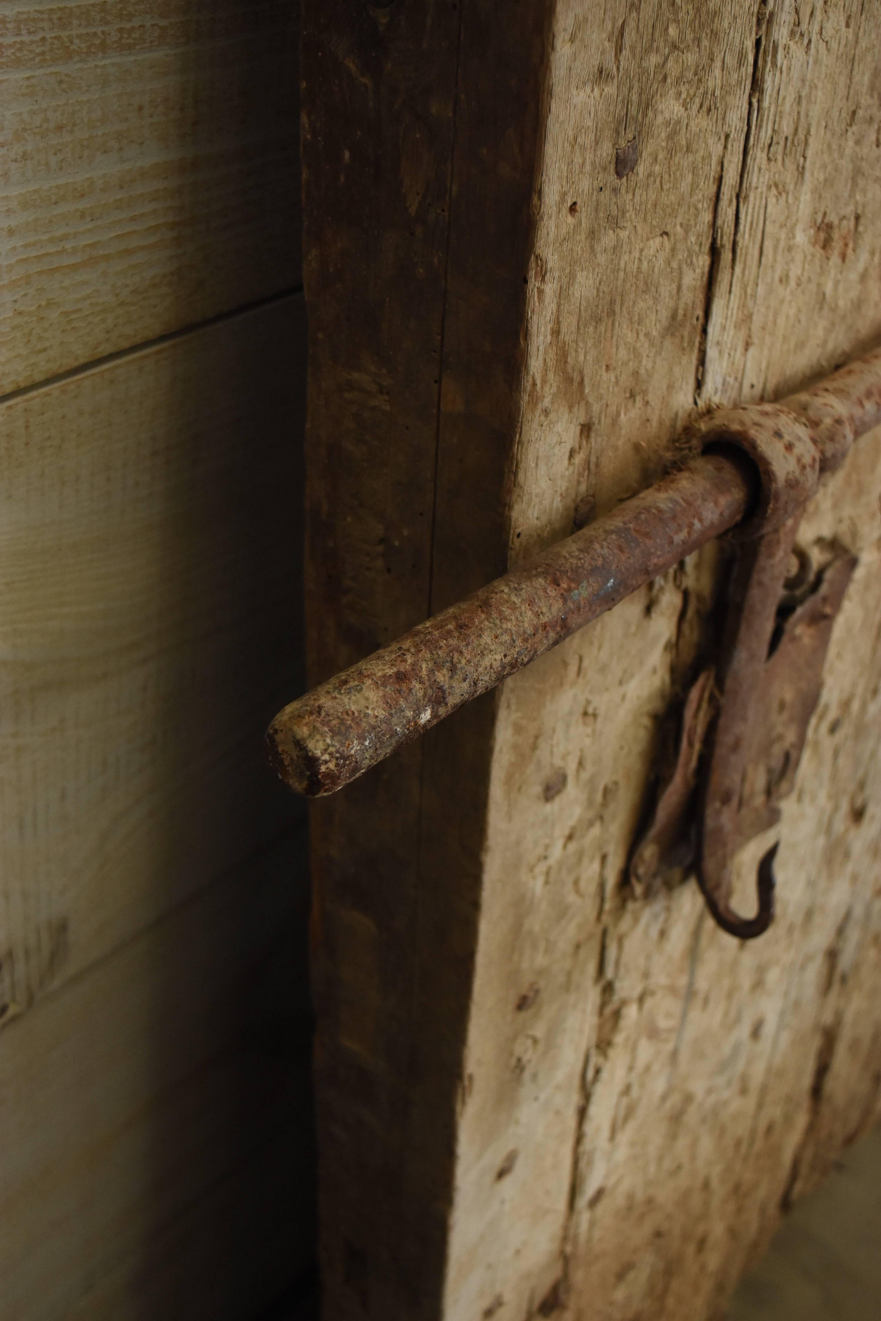 Hand-Crafted 17th Century Prison Door with Original Iron Hardware from Spain