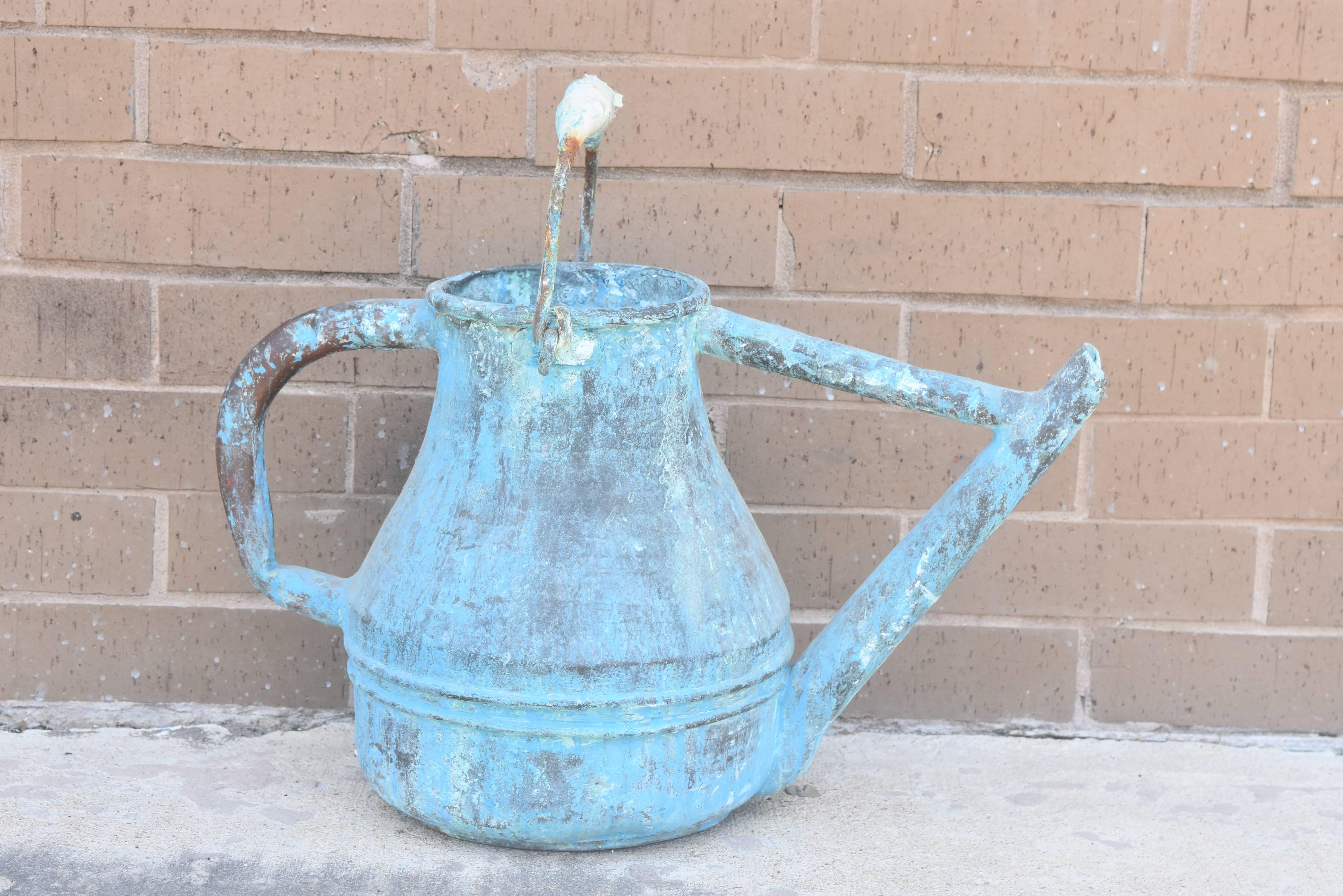 19th Century French Copper Watering Can with Original Patina 4