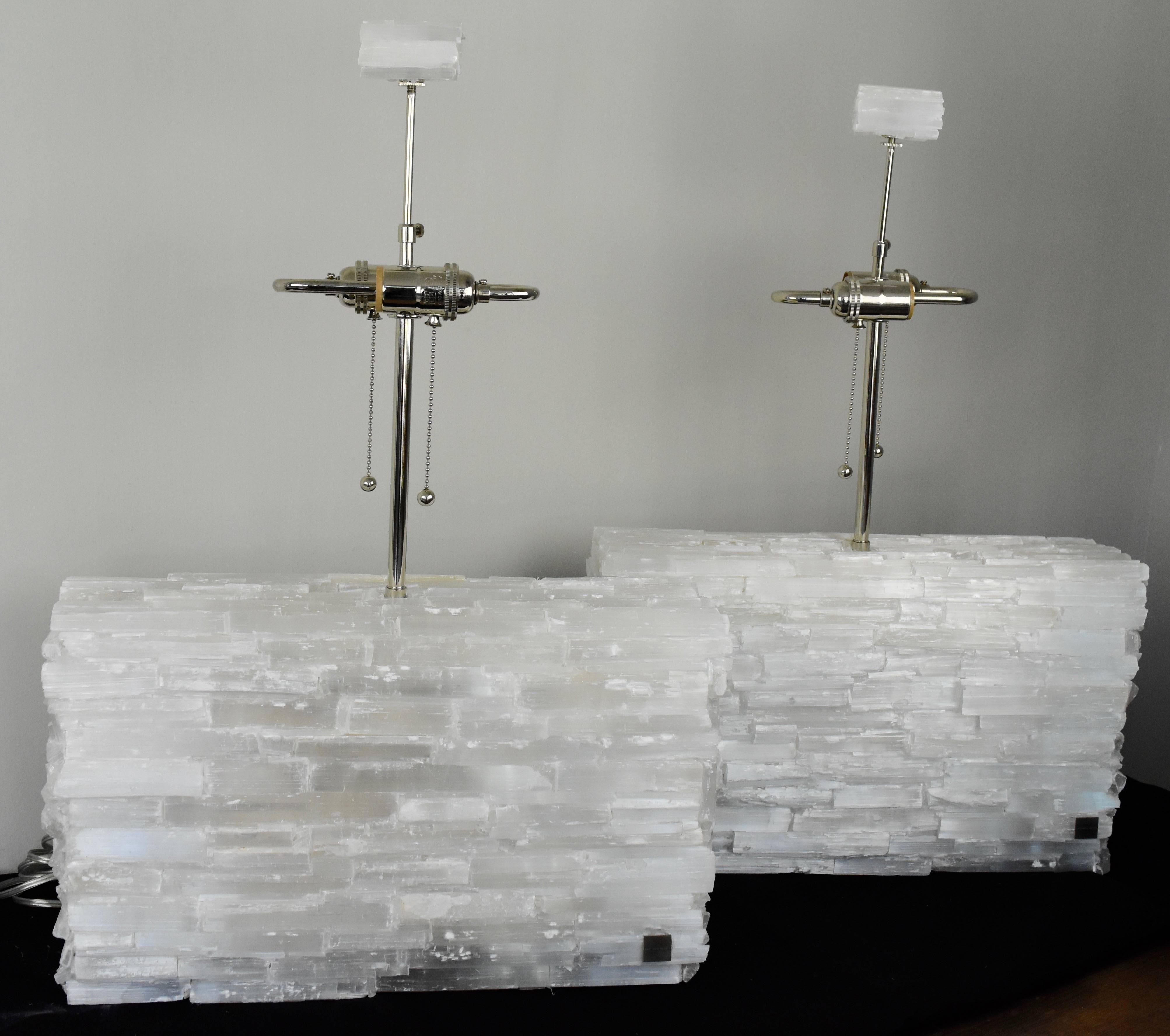 USA made infinity lamps in Selenite.