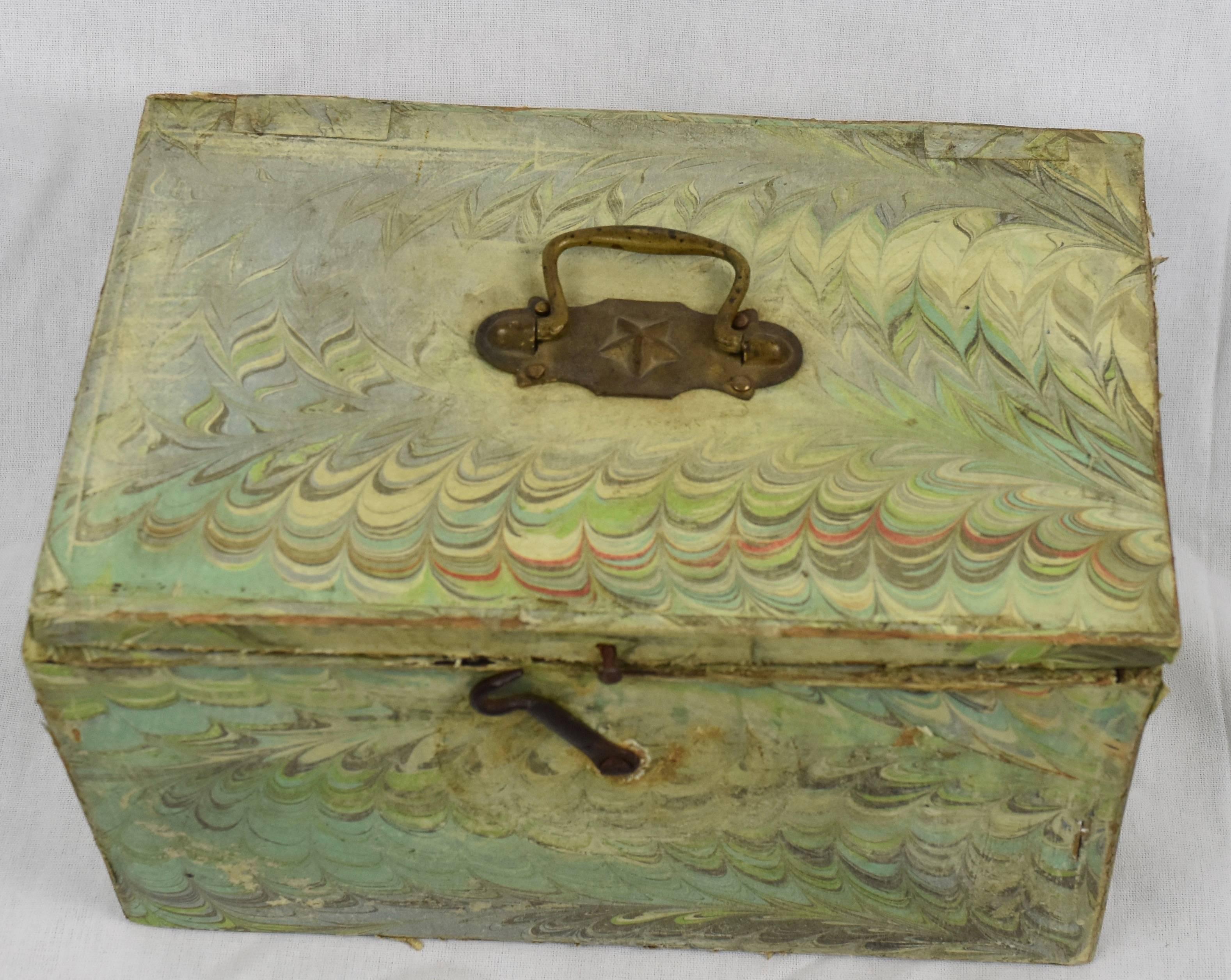 Découpage 1900s Italian Decoupage on Wooden Storage Box