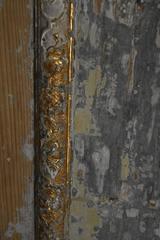 19th Century French Trumeau Mirror That's Distressed Painted Pine and Old Glass
