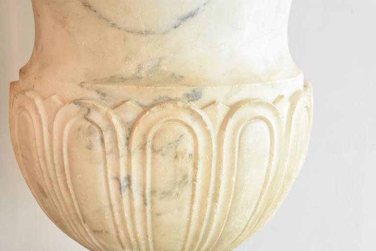 Italian 19th Century Carrara Marble Urns For Sale at 1stDibs