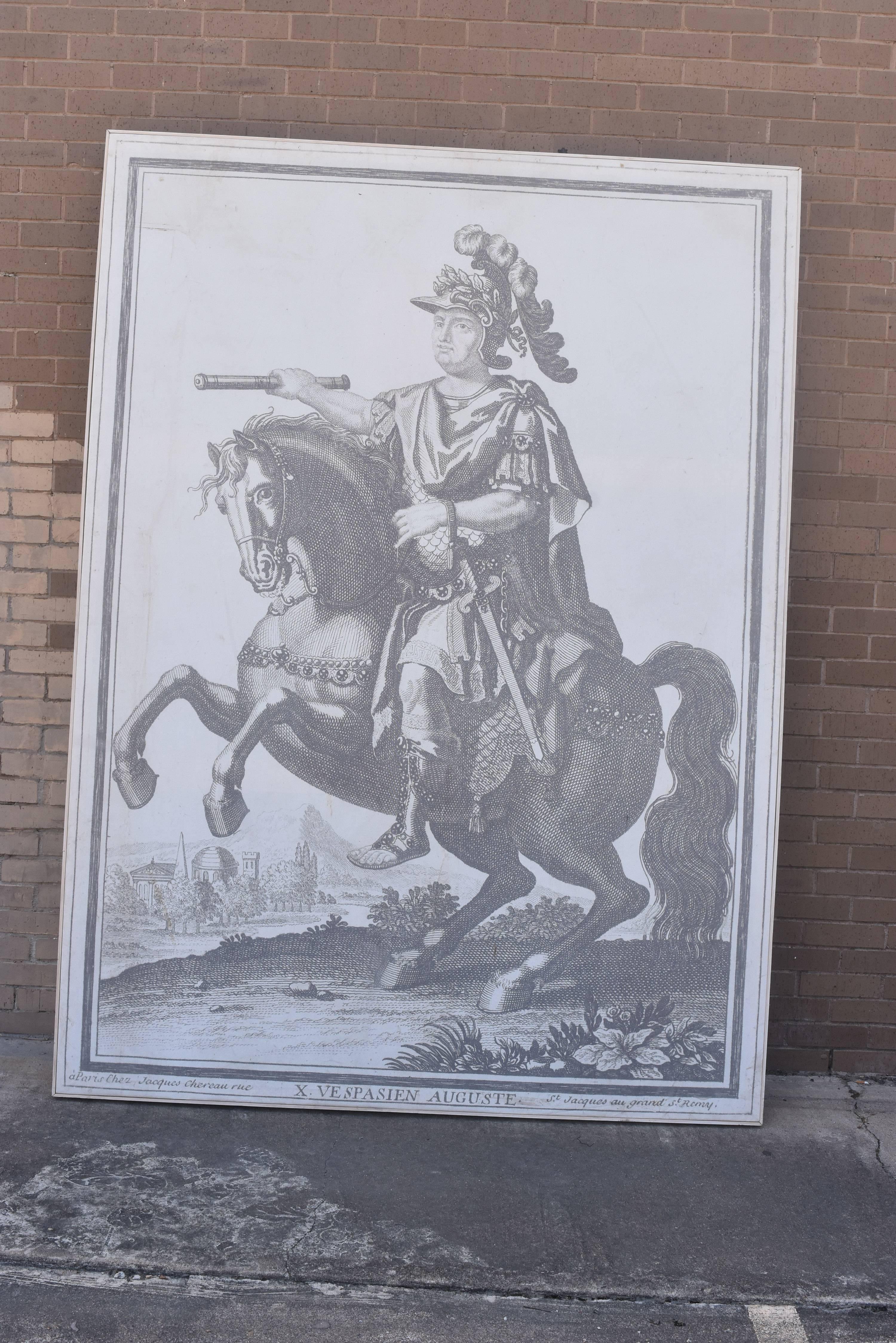 This is the last of a series of French theatre props that I had framed from a Parisian theatre stage. It is huge and makes an incredible statement on a large wall. Very decorative and chic.
It does have a minor tear that is shown in one of the