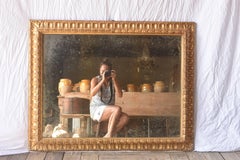 19th Century Gold Gilt Italian Frame with Replaced Distressed Mirror