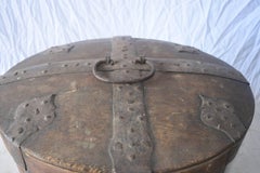 19th Century Wooden Swedish Food Box with Iron Straps and Handle