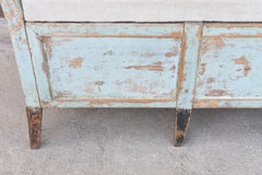 Swedish 19th Century Painted Blue Trag-Sofa with Lyre Back