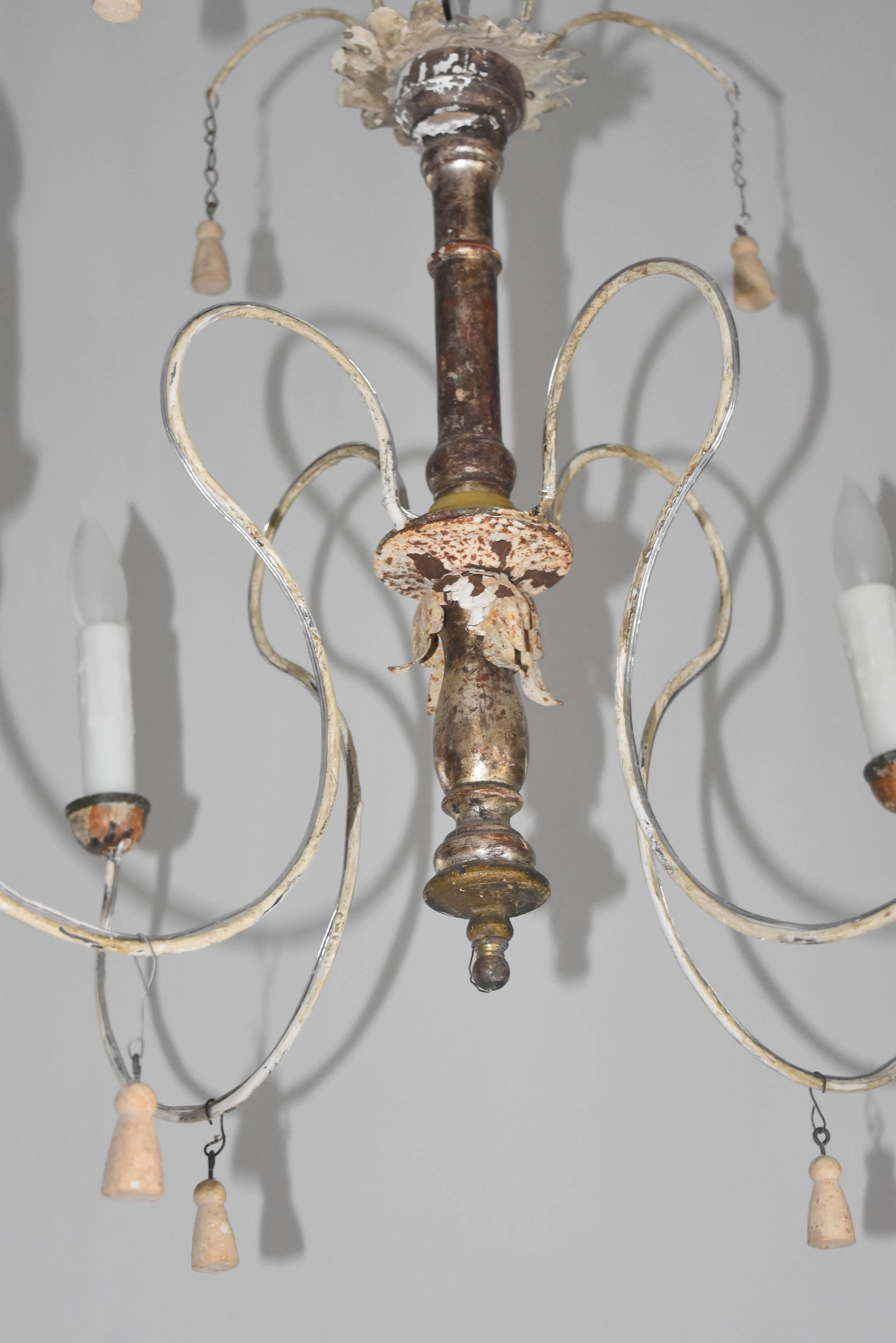 Italian Spider Chandelier Handmade with Antique Altar Elements and Iron 1