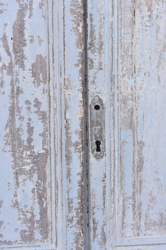 Two Pair of Early 19th Century Spanish Doors with Pale Blue Paint and Iron