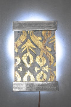 Portuguese 17th Century Altar Panels Made into Modern Back Lit Sconces with Iron