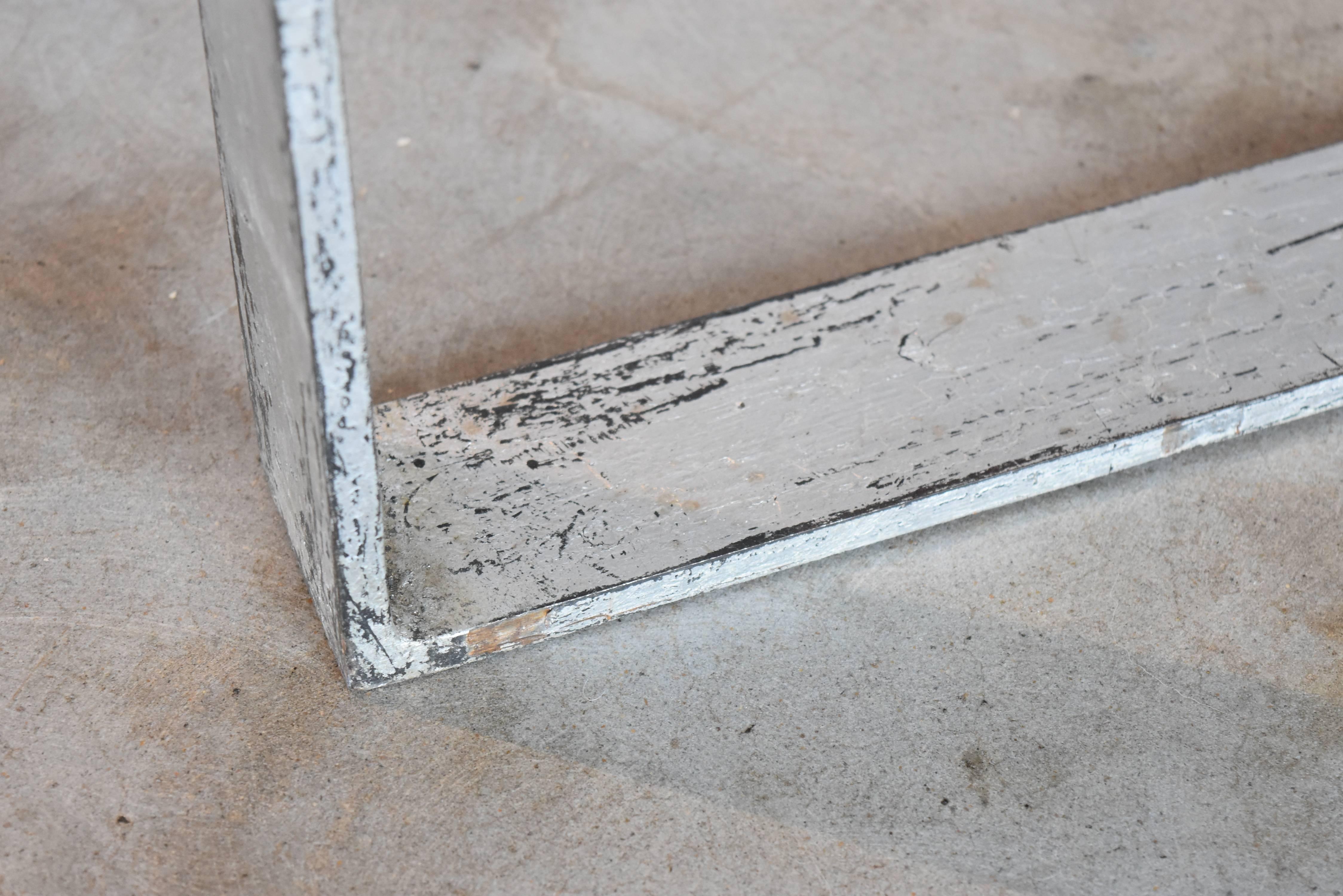 Silver Leaf over Iron with Marble Inset in Round Coffee Table from Europe In Good Condition In Houston, TX