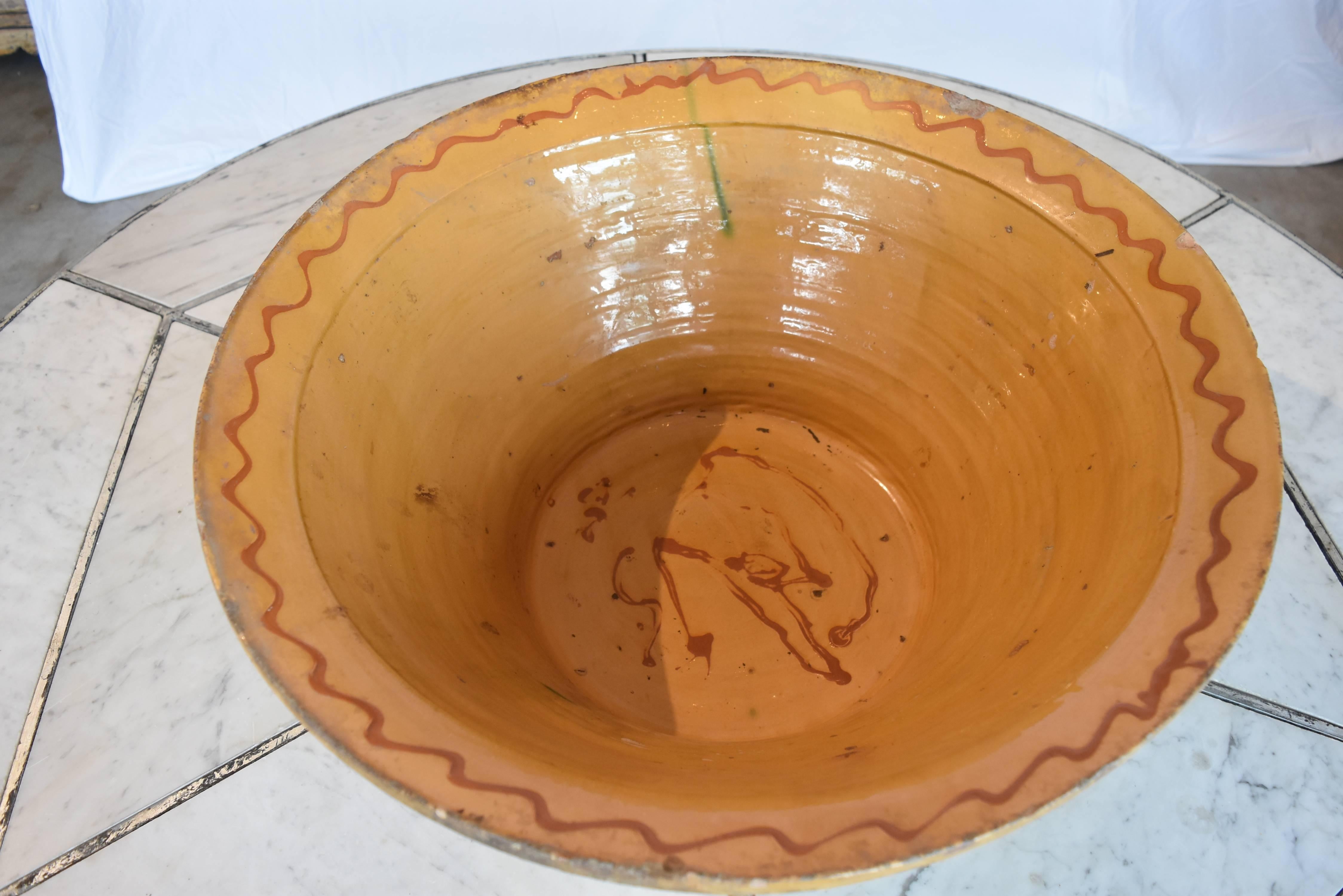 orange ceramic bowl