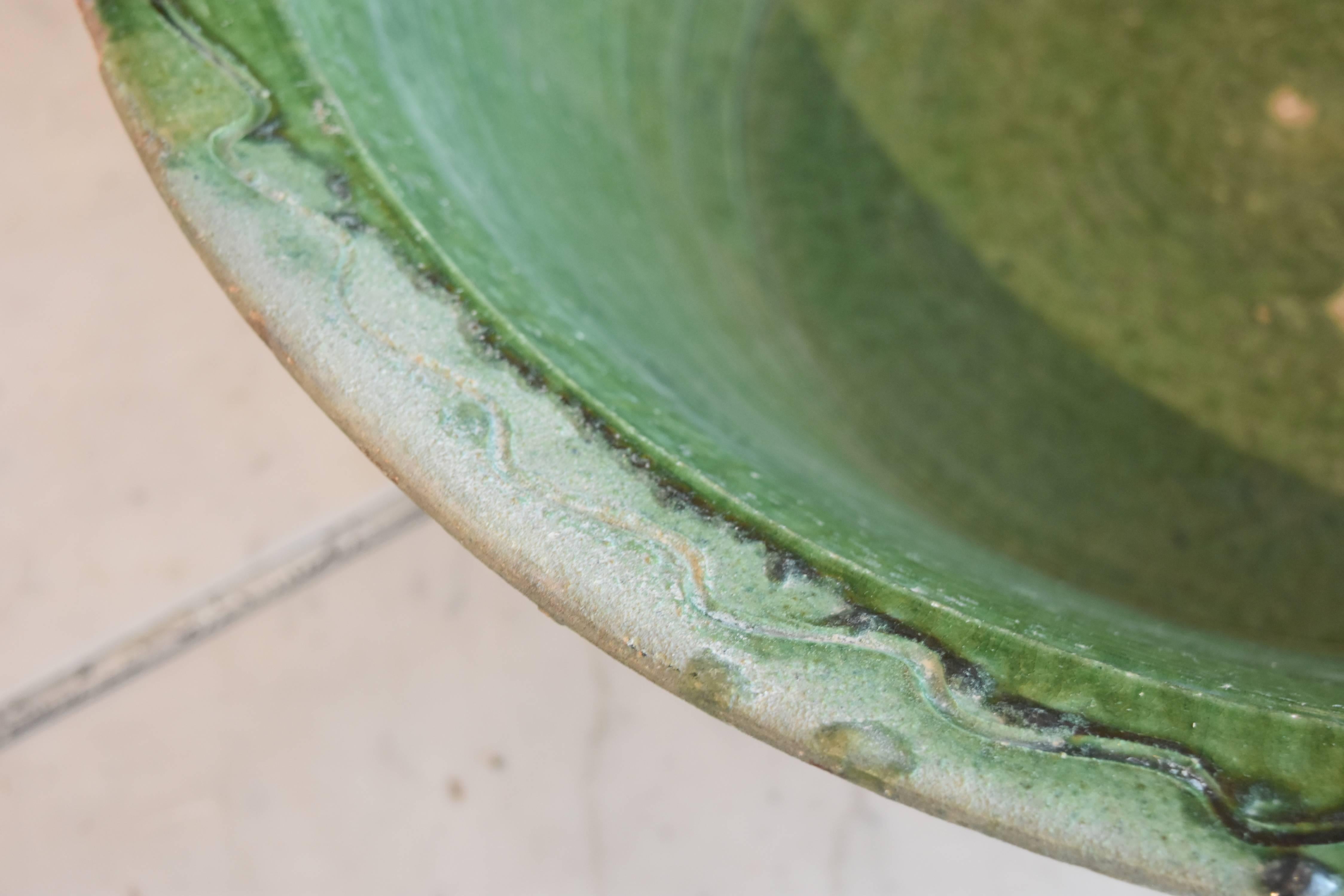 19th Century Spanish Green Ceramic Bowl 2