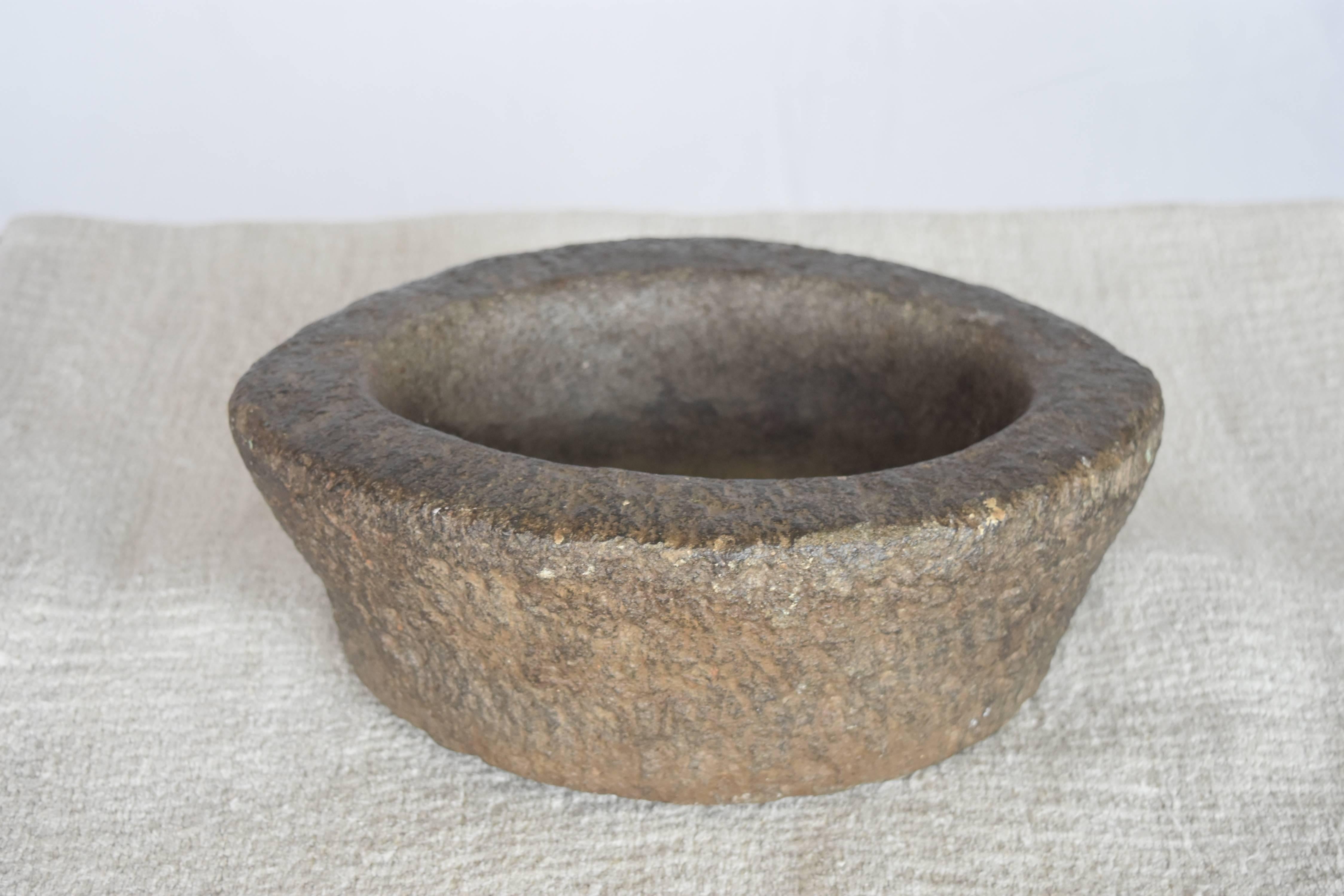 Late 19th Century Antique Bowl from India in Gray/Black Stone
