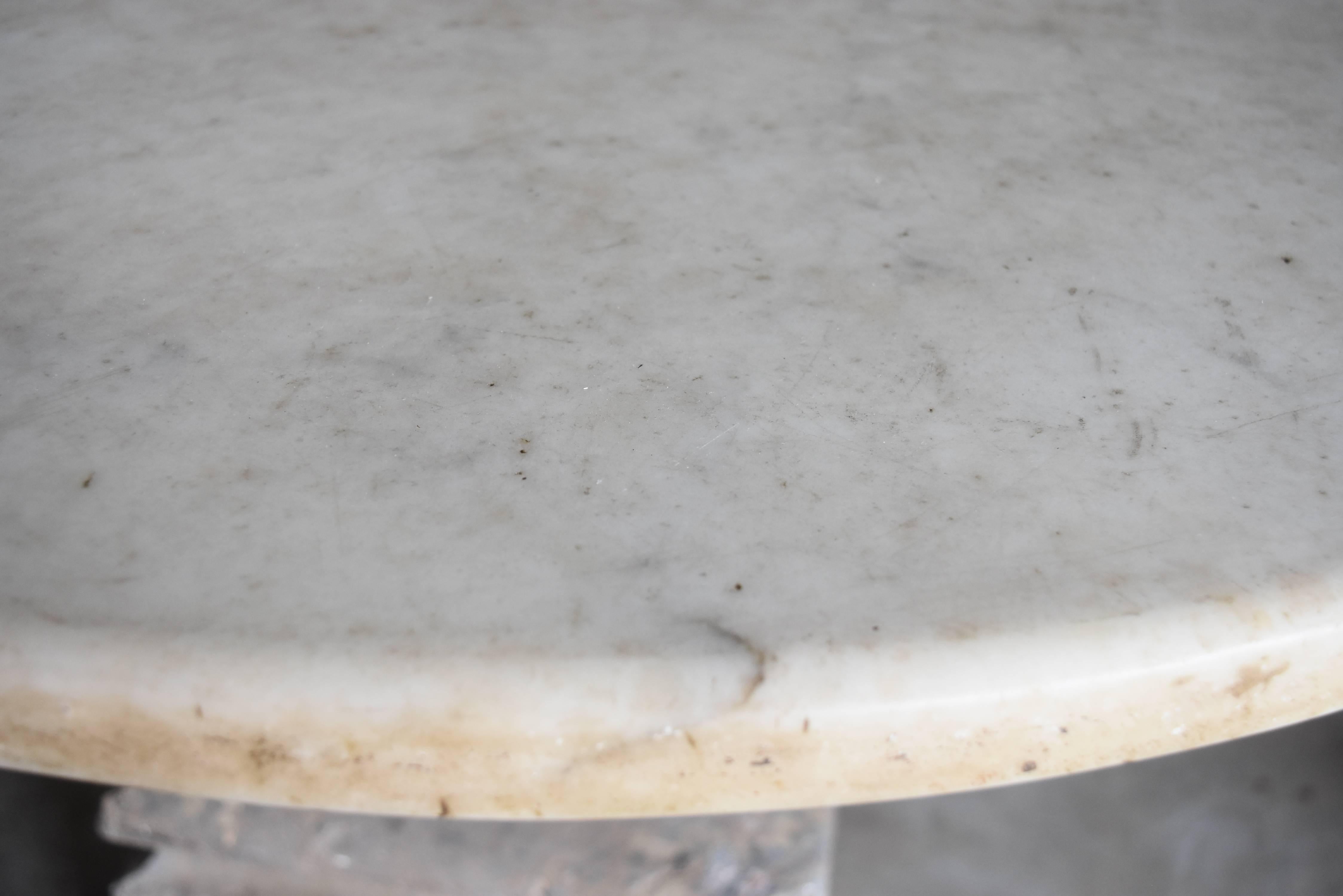18th Century Italian Stone Base with Marble Top Pedestal Table 4