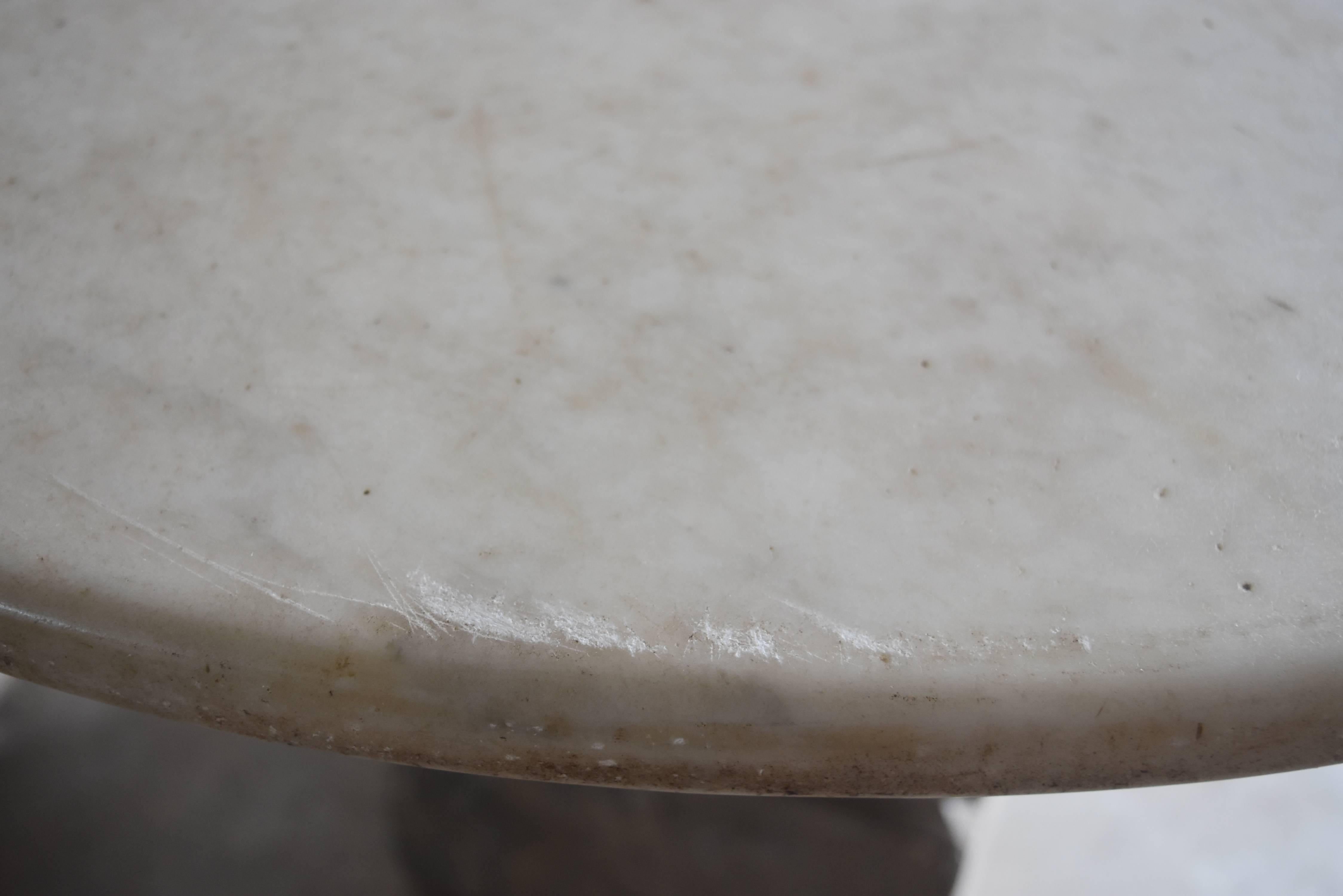 18th Century Italian Stone Base with Marble Top Pedestal Table 5