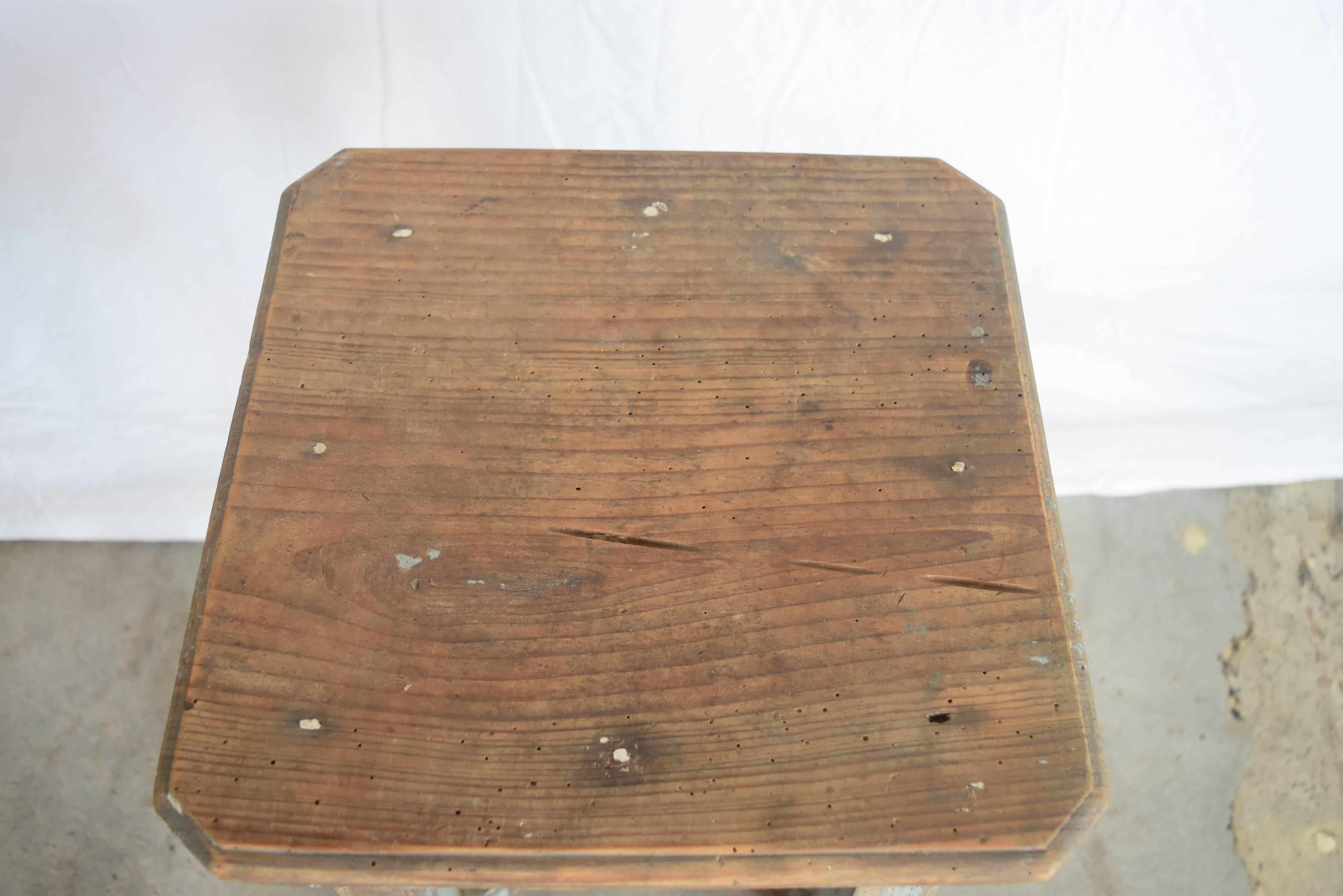 French Oak Painted Pair of Stools, circa 1900 1