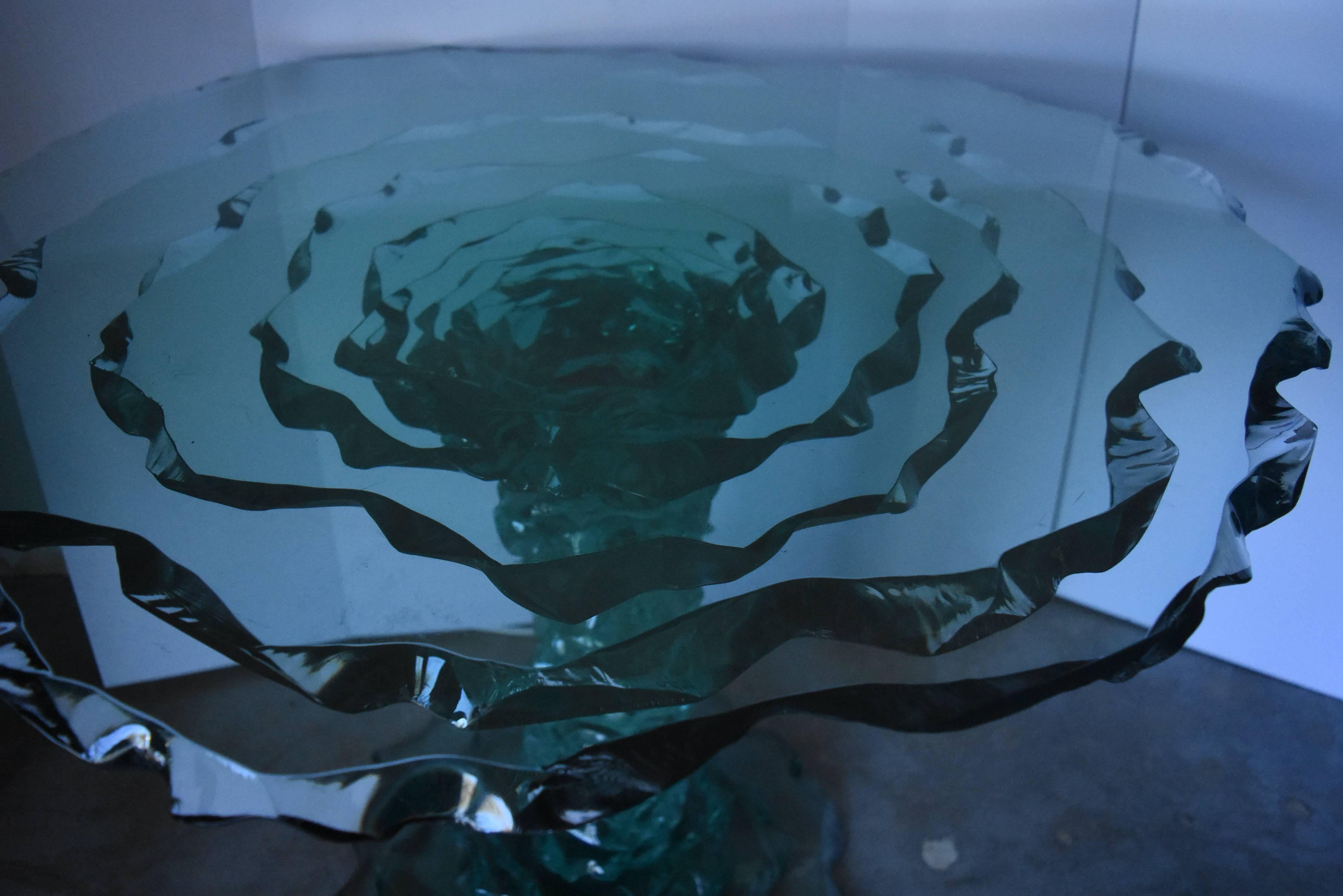 Table en verre signée « The Well » de l'artiste Bill Meeks Bon état - En vente à Houston, TX