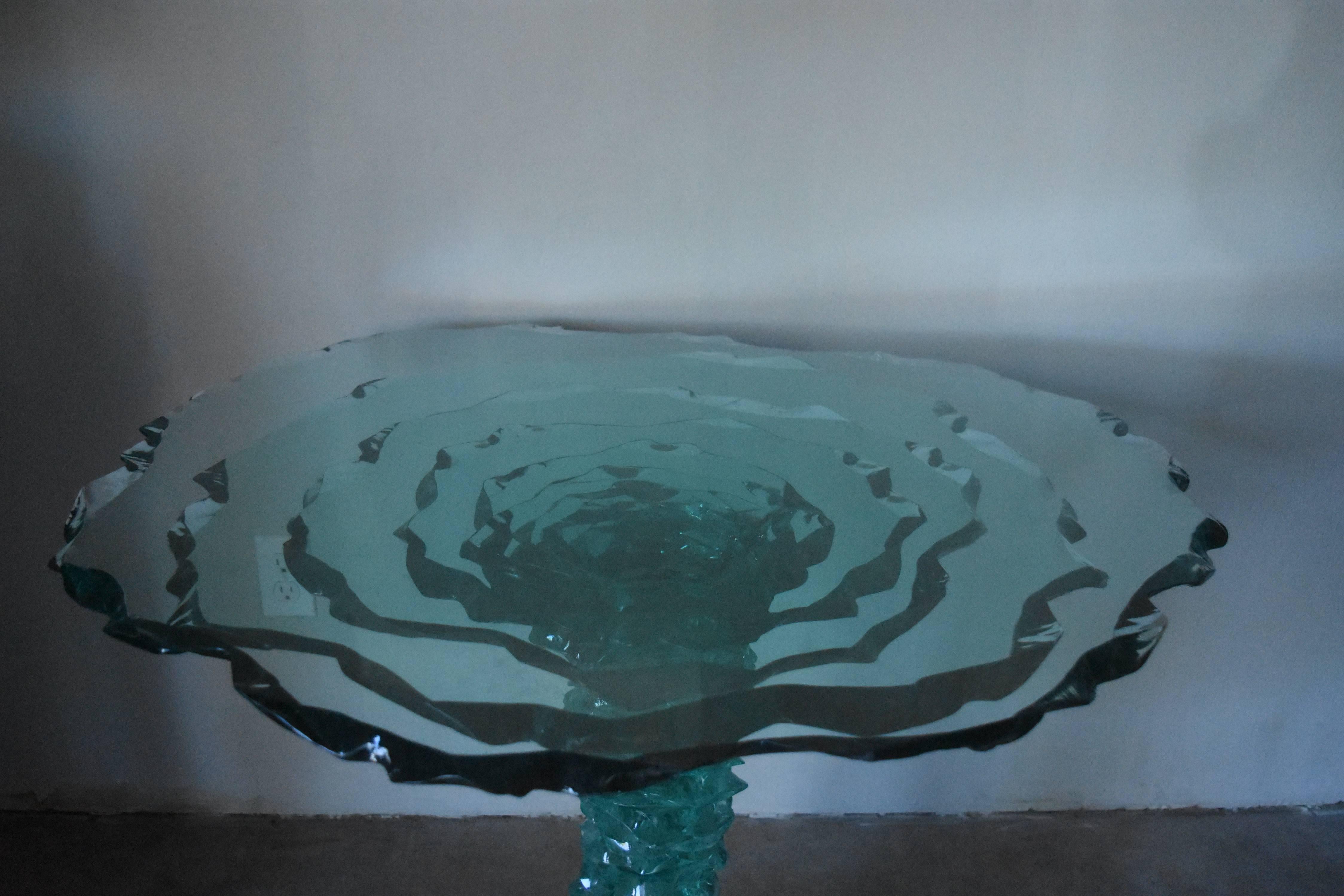 Table en verre signée « The Well » de l'artiste Bill Meeks en vente 1