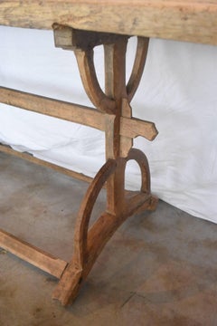 Table console primitive en bois d'orme hongrois