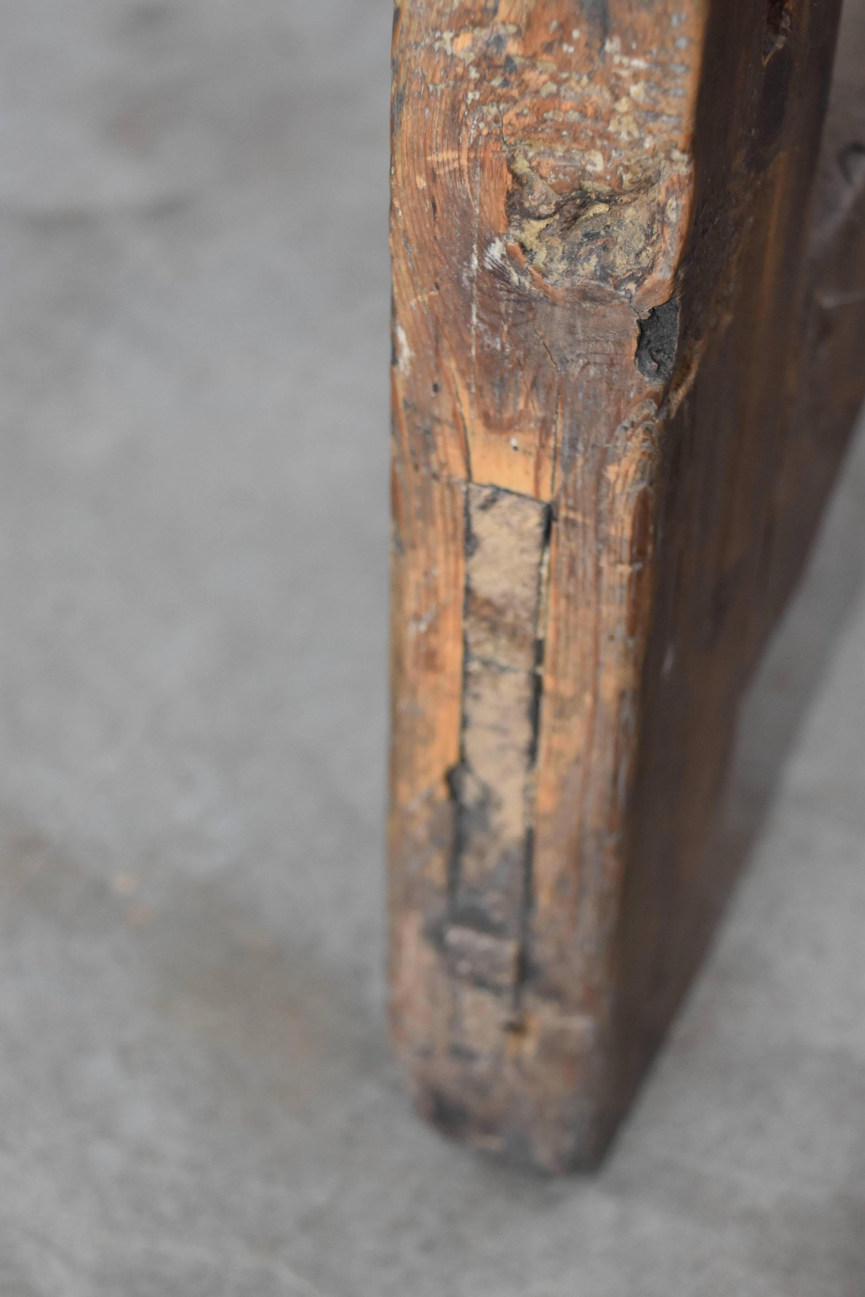 18th Century Walnut Spanish Side Table or Desk with Iron Stretcher 5