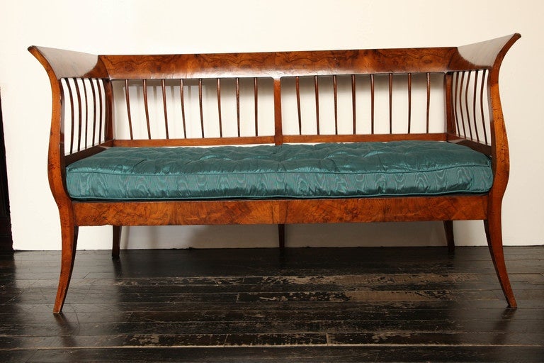 Exceptional Viennese walnut sofa.