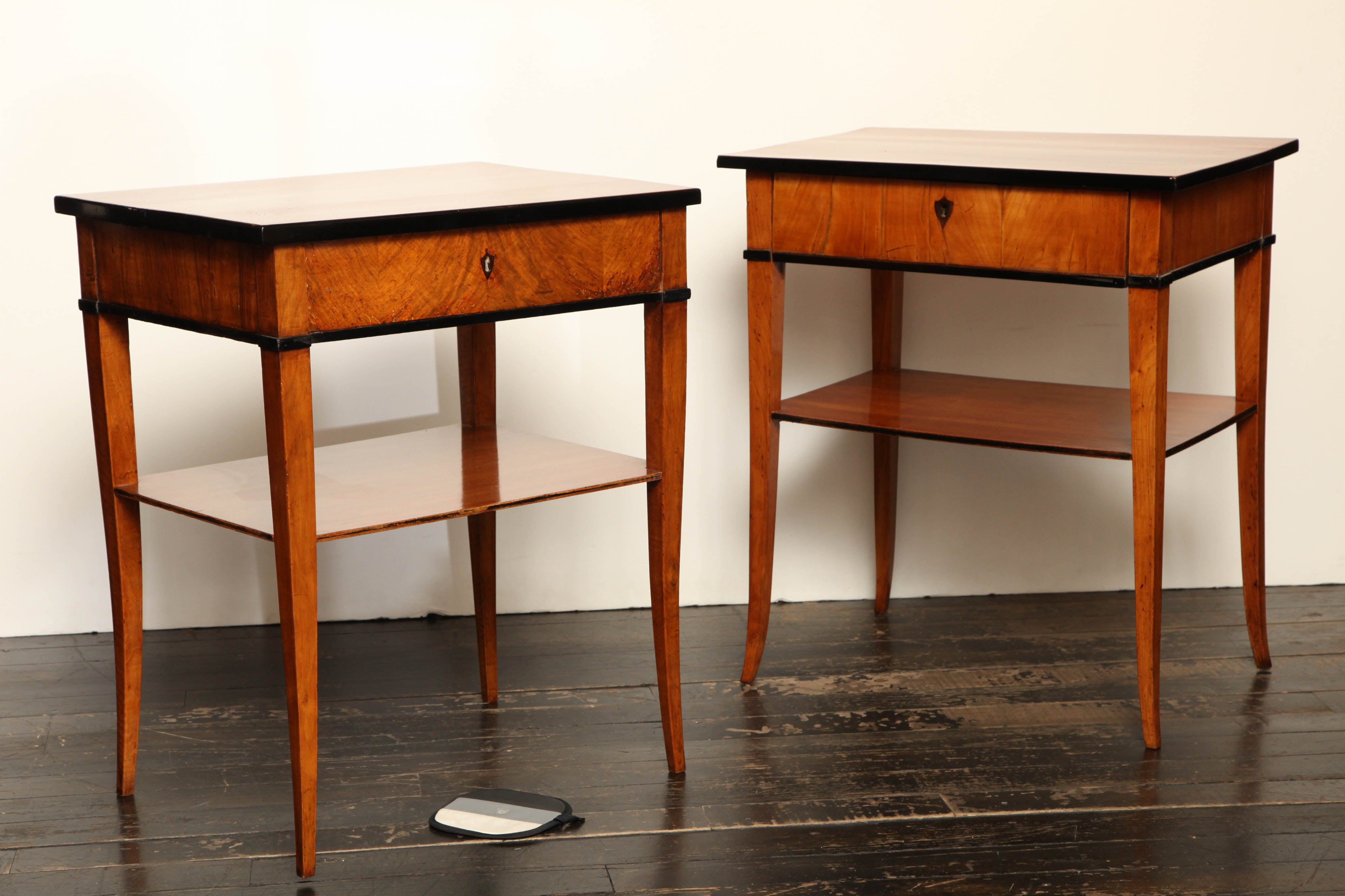 Two Similar Cherry Wood End Tables