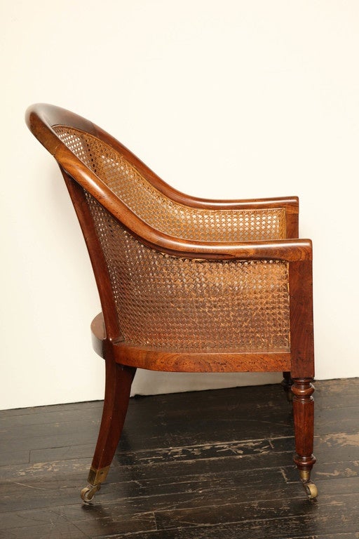 Pair of Early 19th Century English, Mahogany and Caned Armchairs 5