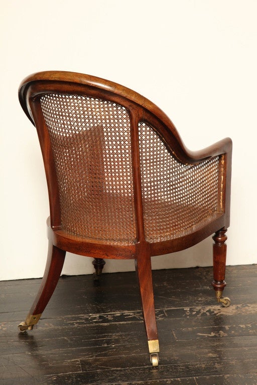 Pair of Early 19th Century English, Mahogany and Caned Armchairs 6