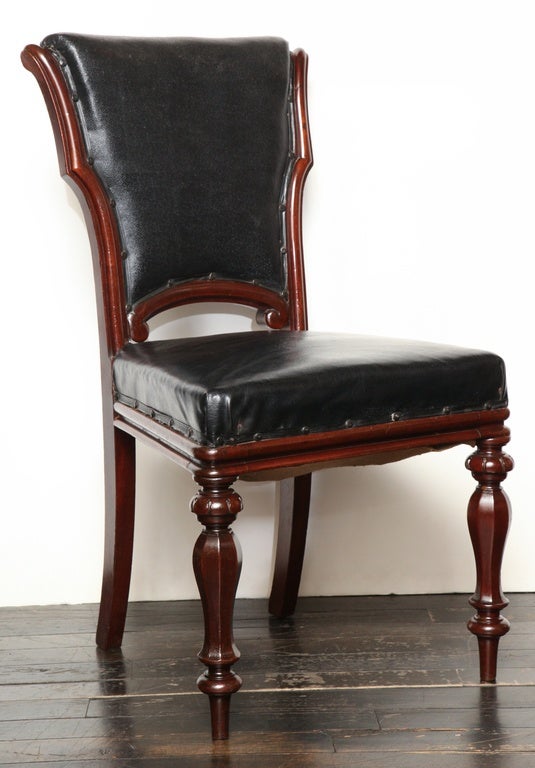 Set of 12, mid-19th century Irish, mahogany dining chairs.
