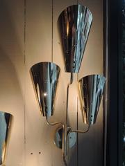 Pair of Micro-Perforated Brass Sconces by Paavo Tynell for Lightolier, 1950s