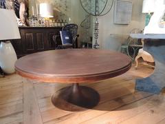 Tulip Shaped Coffee Table with Copper and Rosewood by Heinz Lilienthal