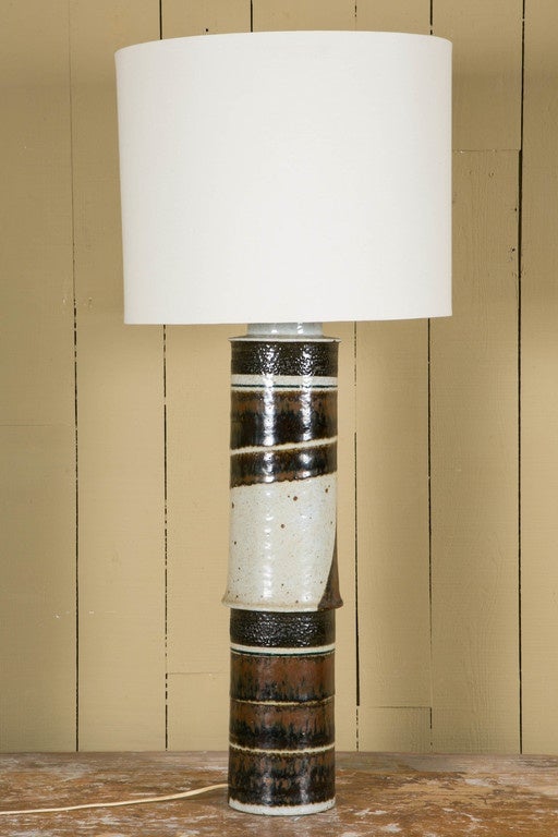 Mid-20th Century Tall Lamp in Stoneware by Inger Persson for Rorstrand
