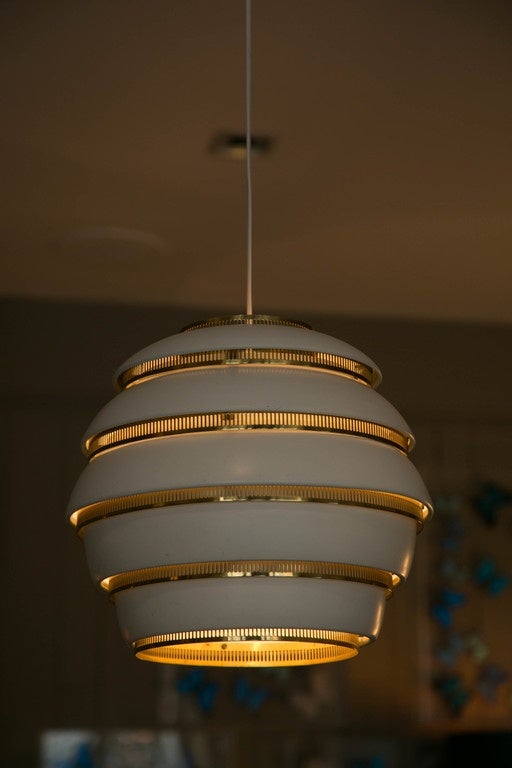 Mid-20th Century Alvar Aalto Early ‘Beehive’ Ceiling Light Model No. A 331, circa 1953-1954